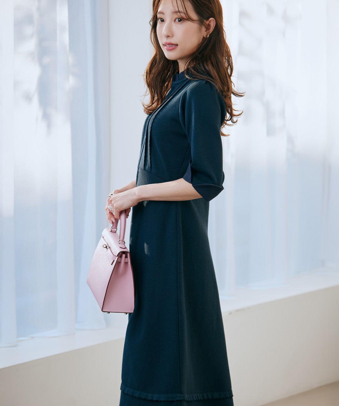 Maglie le cassetto「《M Maglie le cassetto&times;冨張愛》&ldquo;纏うだけで叶う 品格ﾄﾞｯｷﾝｸﾞﾜﾝﾋ 」|ワンピース|