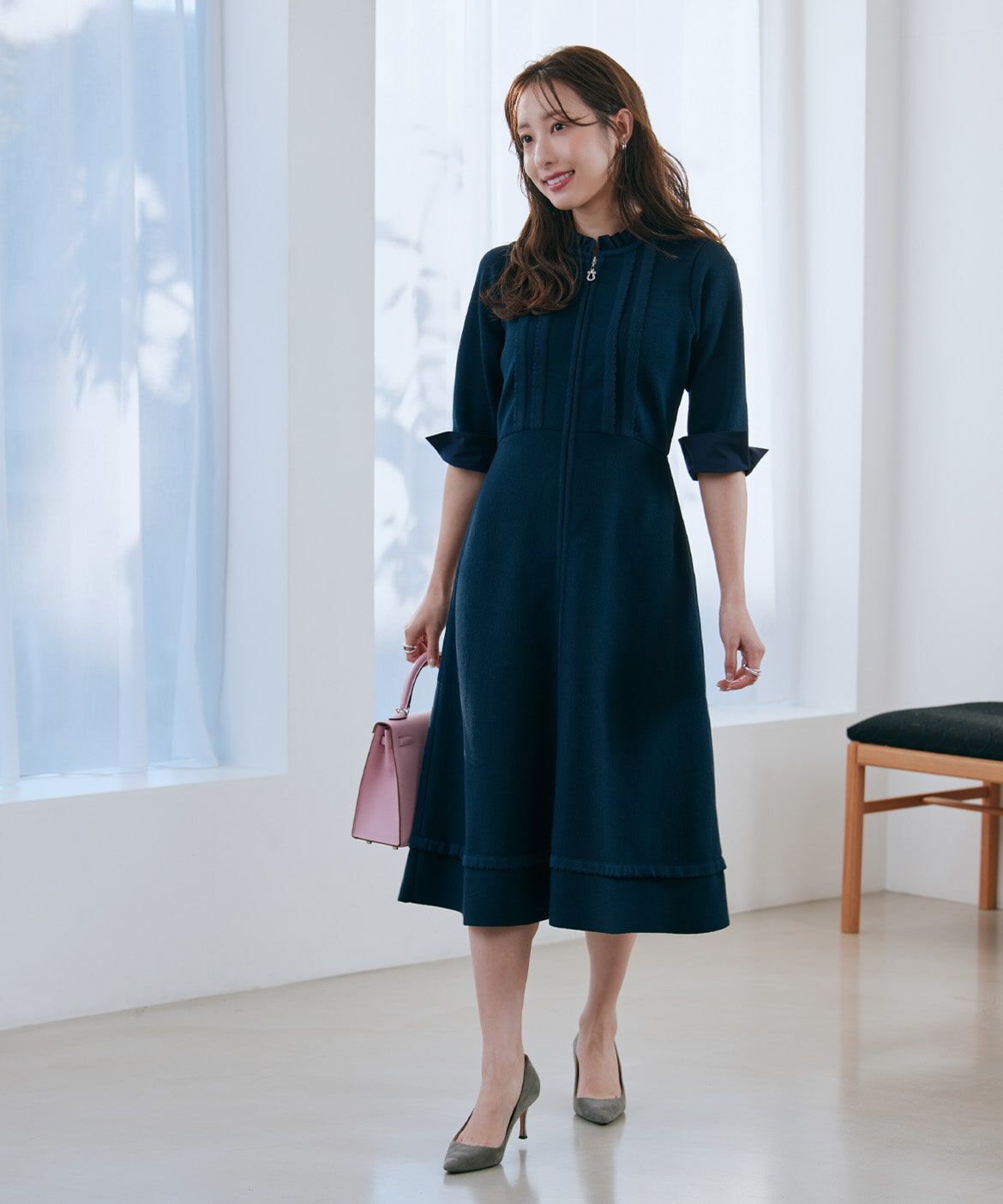 Maglie le cassetto「《M Maglie le cassetto&times;冨張愛》&ldquo;纏うだけで叶う 品格ﾄﾞｯｷﾝｸﾞﾜﾝﾋ 」|ワンピース|