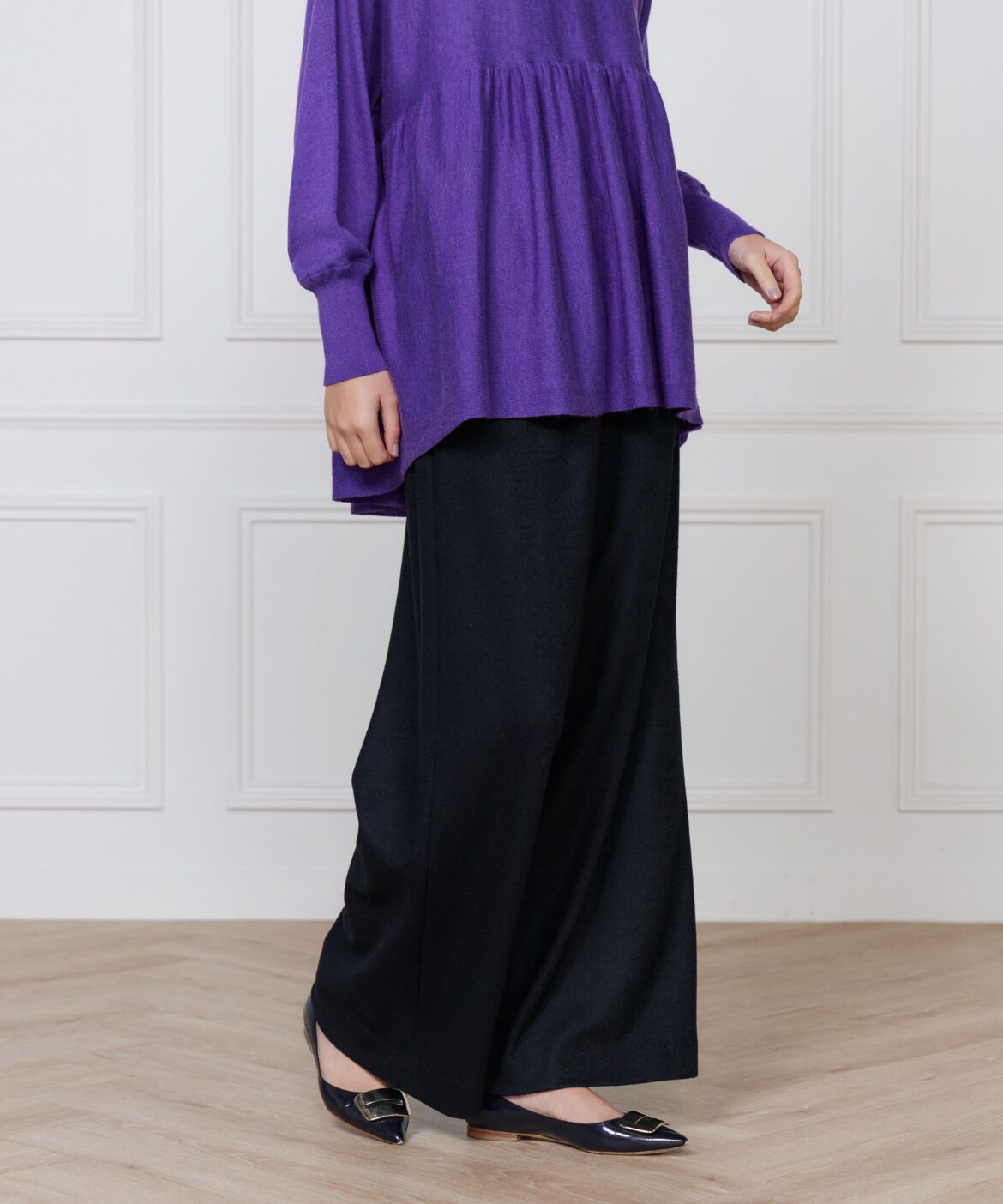 7-IDconcept.「ドロストストレートワイドパンツ」|その他|ネイビー