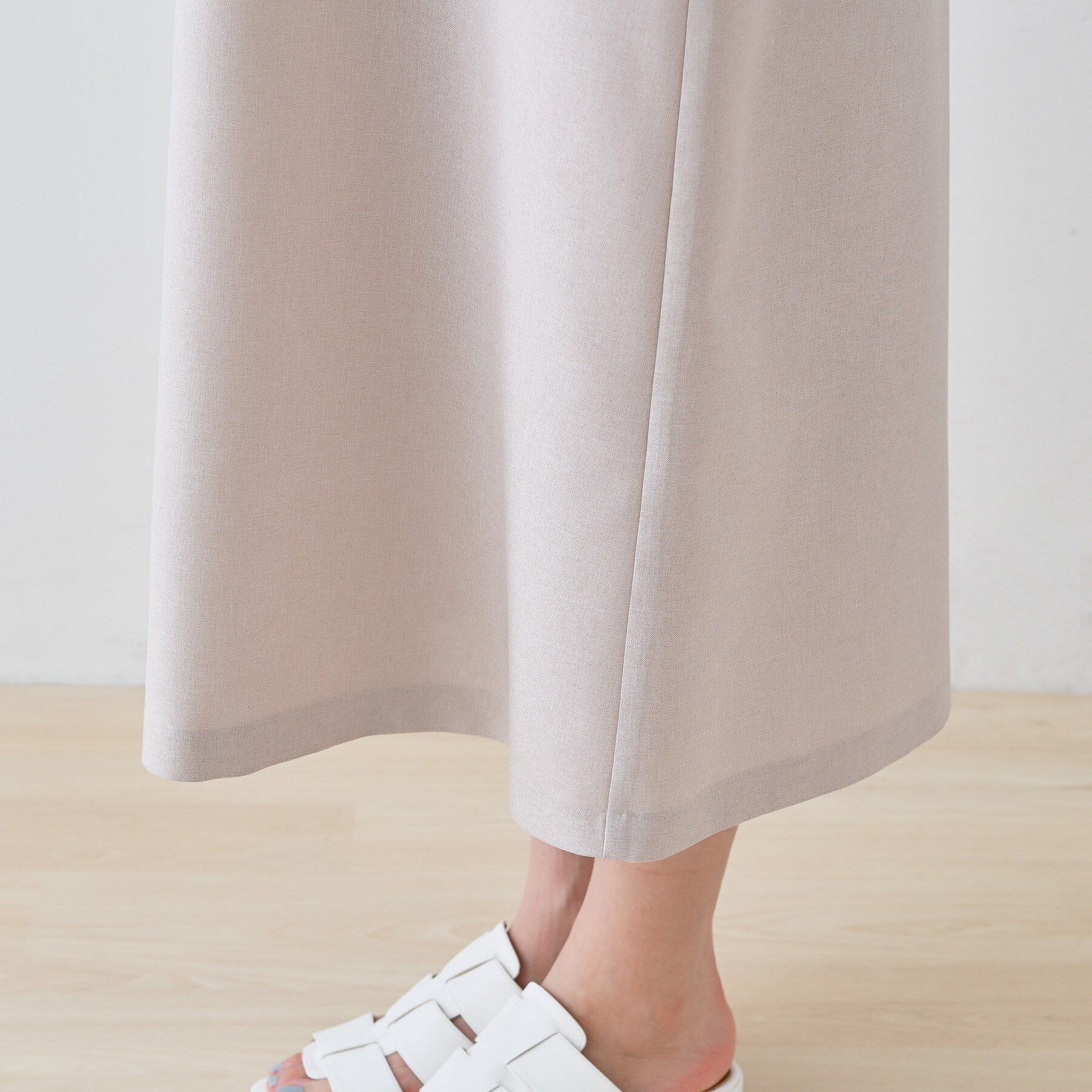 INDIVI「【しわになりにくい】麻調ストレートラインワンピース」|ワンピース|