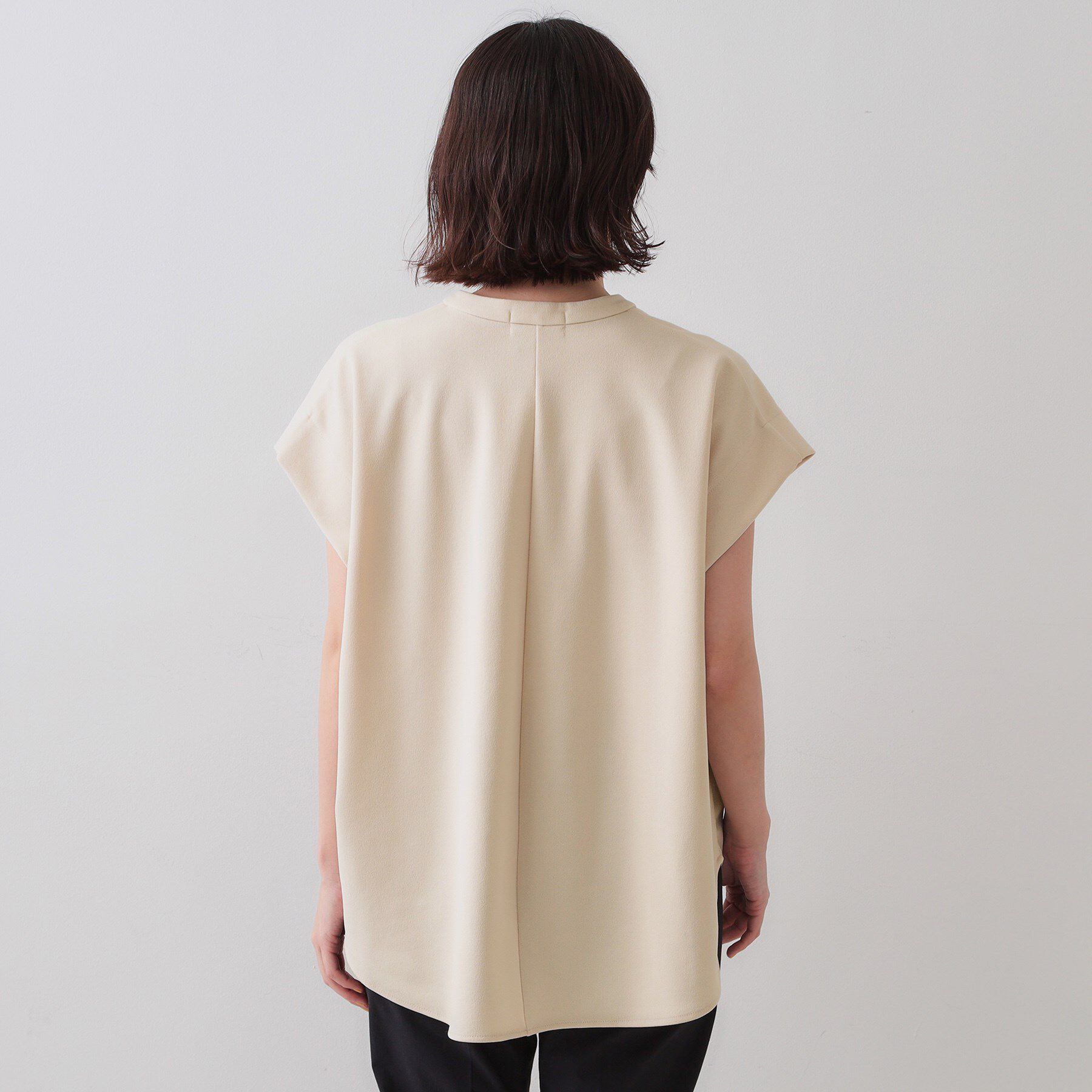 OPAQUE.CLIP「スキッパーフレンチスリーブトップス【UV/吸水速乾/洗濯機洗い可】」|Tシャツ・カットソー|