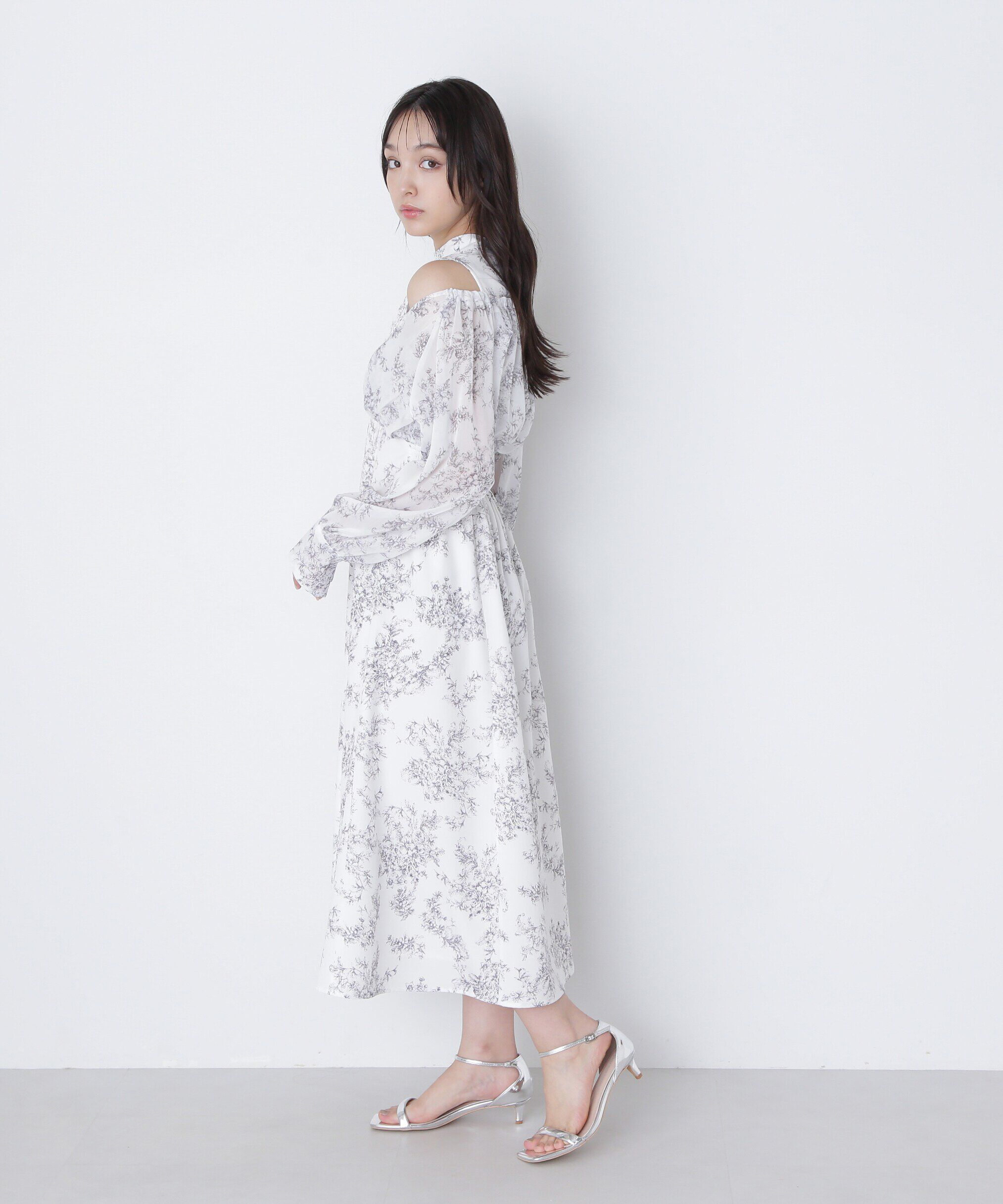  「シアープリントカシュクールワンピース」|ワンピース|