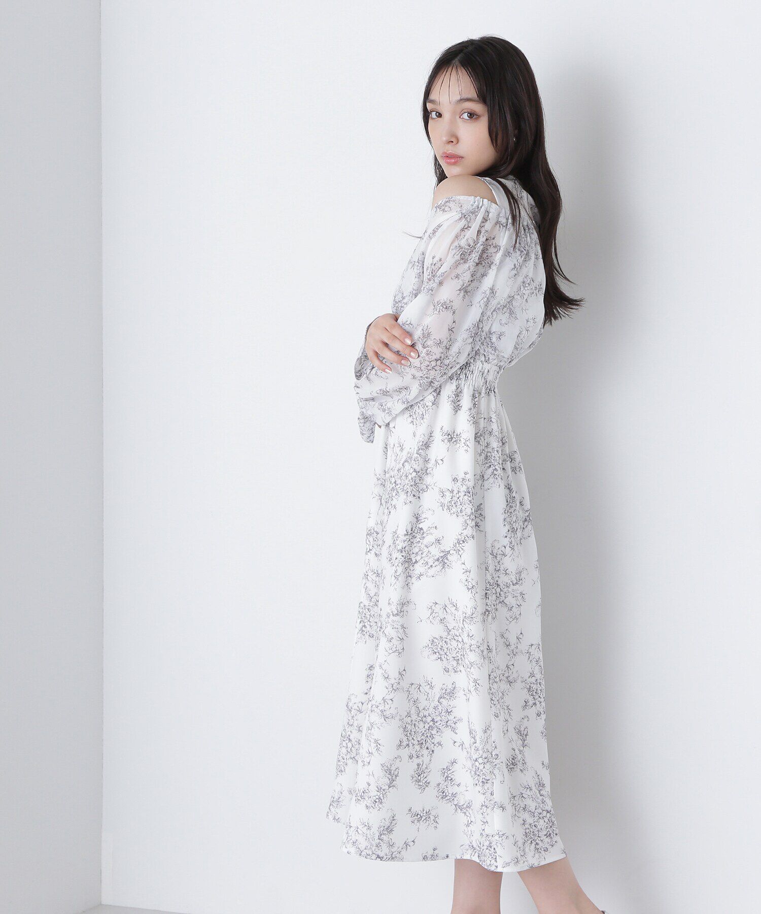  「シアープリントカシュクールワンピース」|ワンピース|