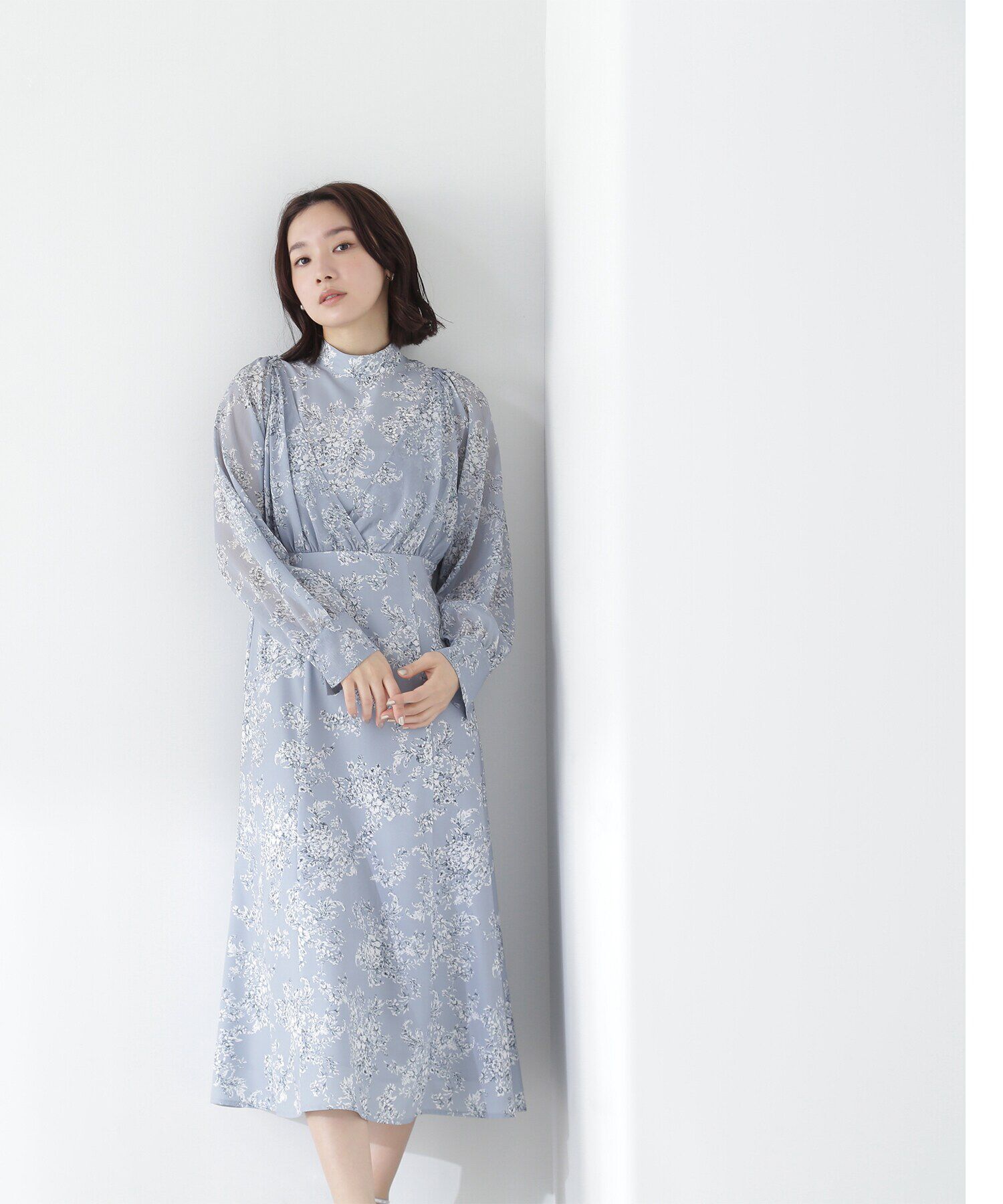  「シアープリントカシュクールワンピース」|ワンピース|