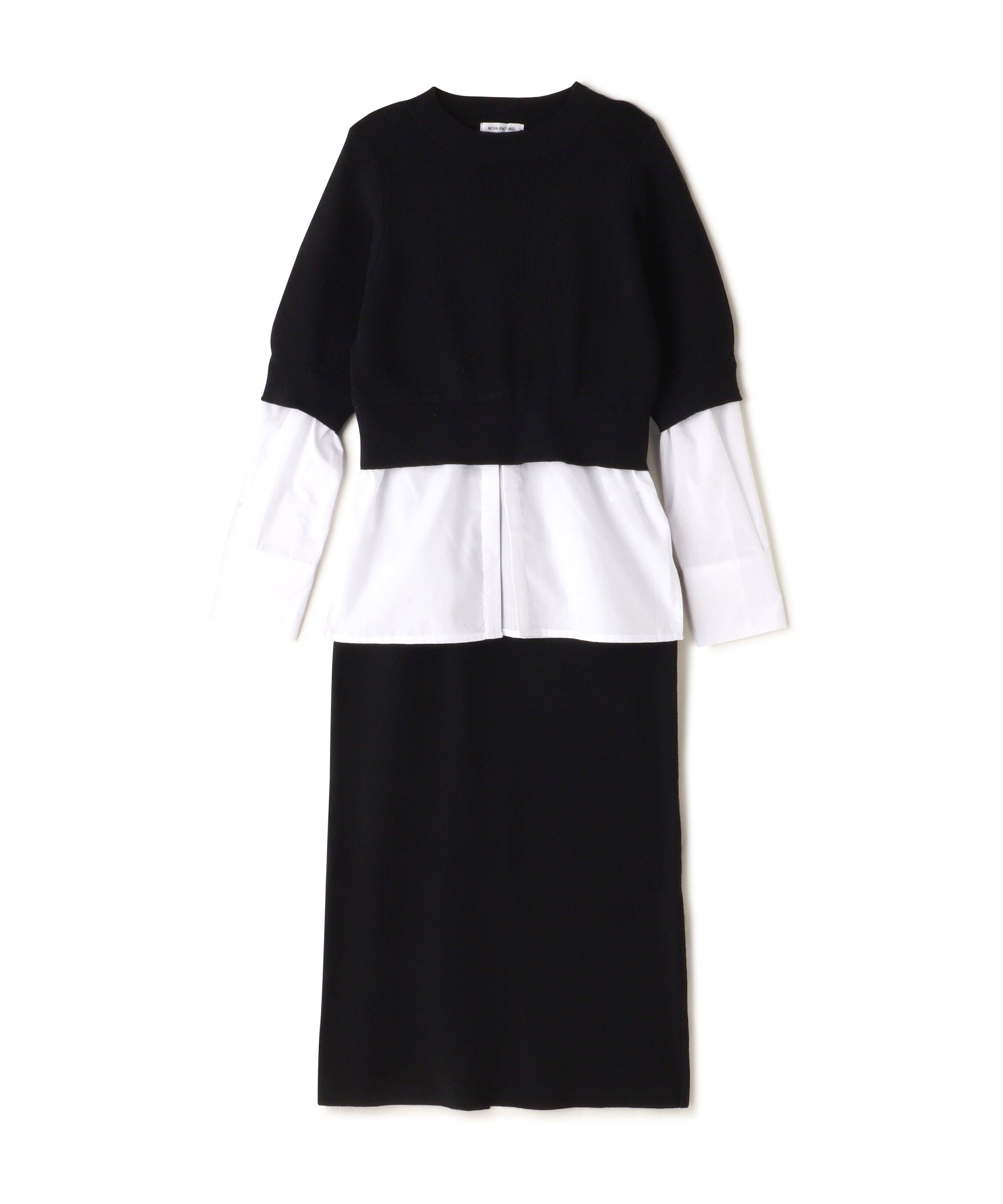  「シャツレイヤードニットセットアップ」|ワンピース|