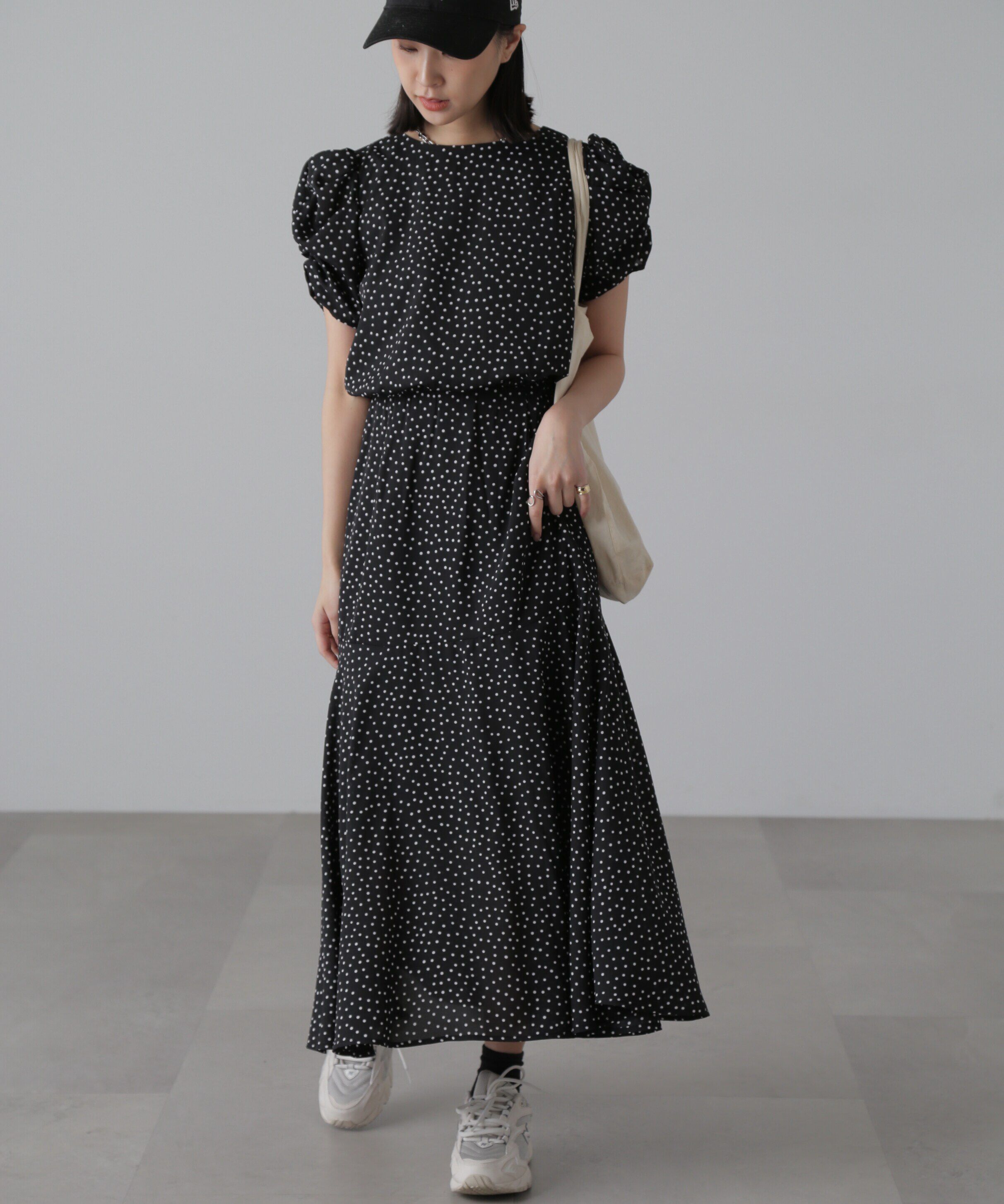  「ボリュームスリーブマーメイドワンピ―ス」|ワンピース|