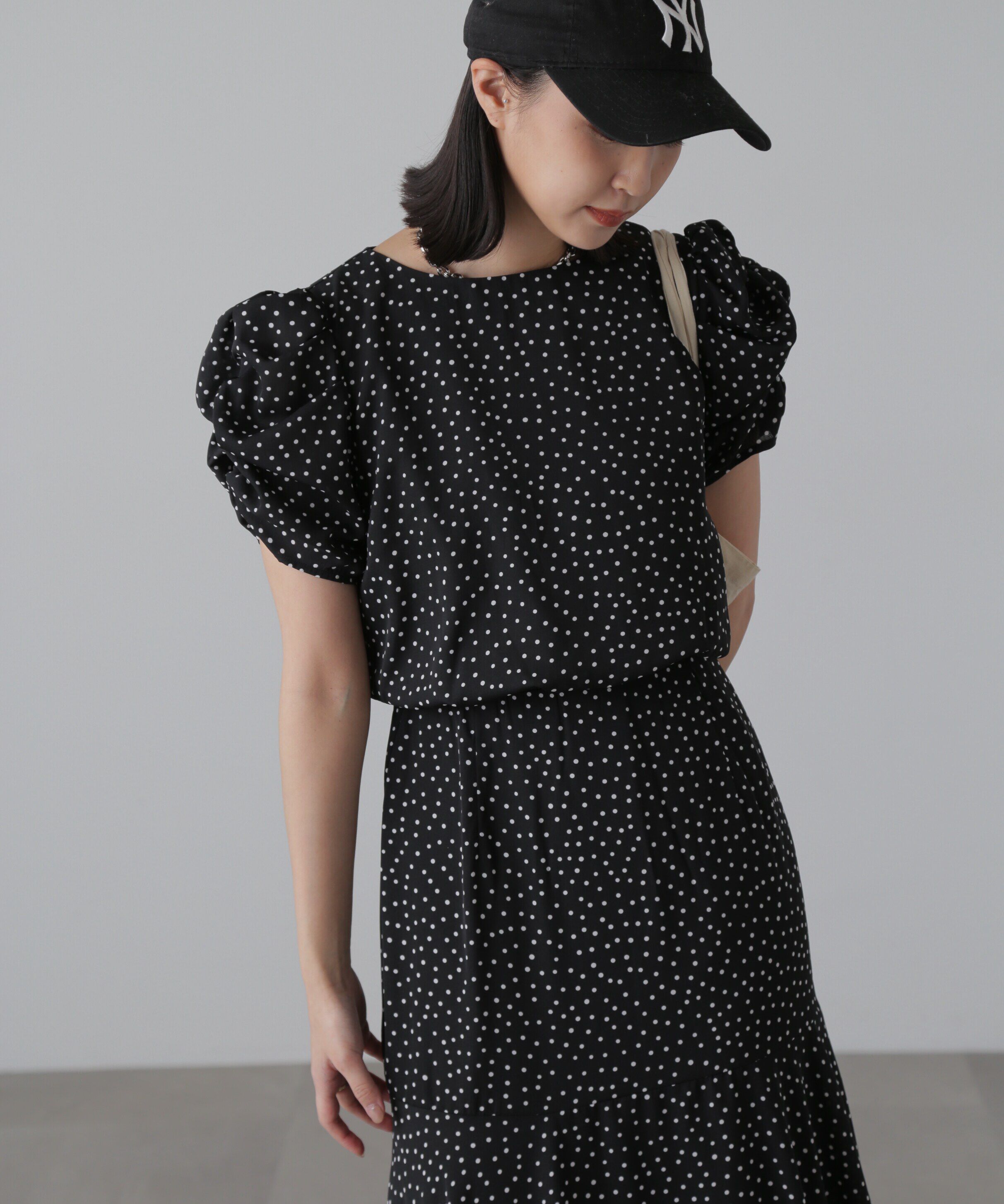  「ボリュームスリーブマーメイドワンピ―ス」|ワンピース|