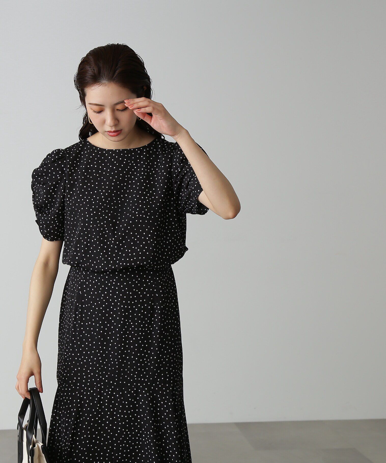  「ボリュームスリーブマーメイドワンピ―ス」|ワンピース|