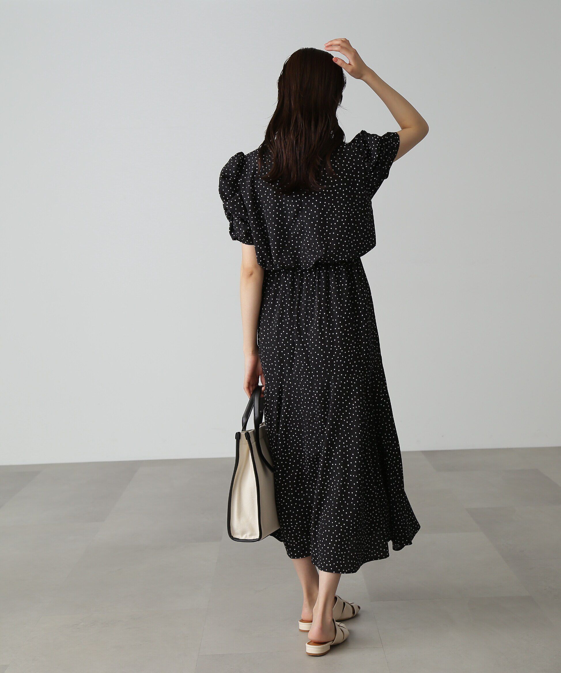  「ボリュームスリーブマーメイドワンピ―ス」|ワンピース|