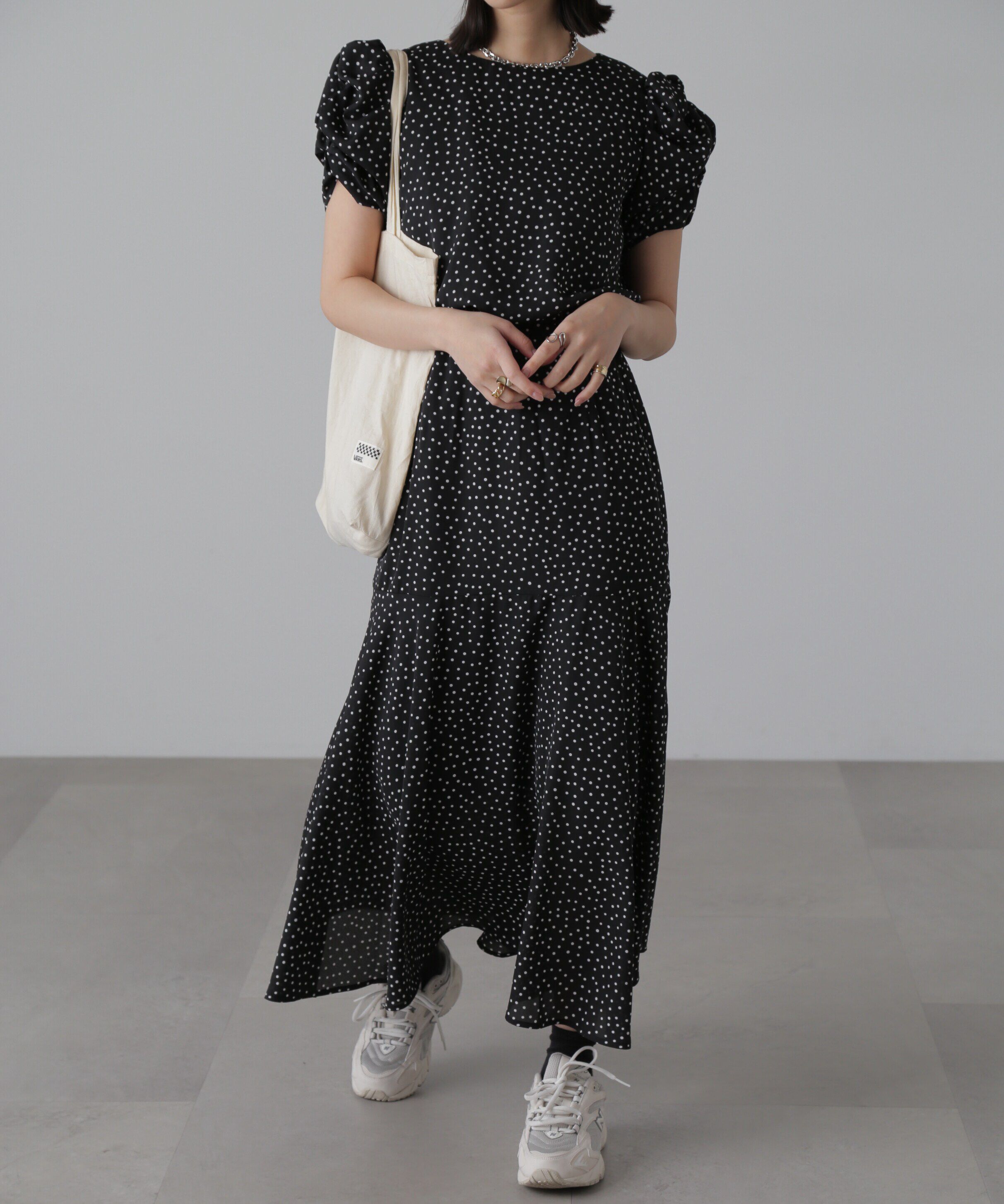  「ボリュームスリーブマーメイドワンピ―ス」|ワンピース|