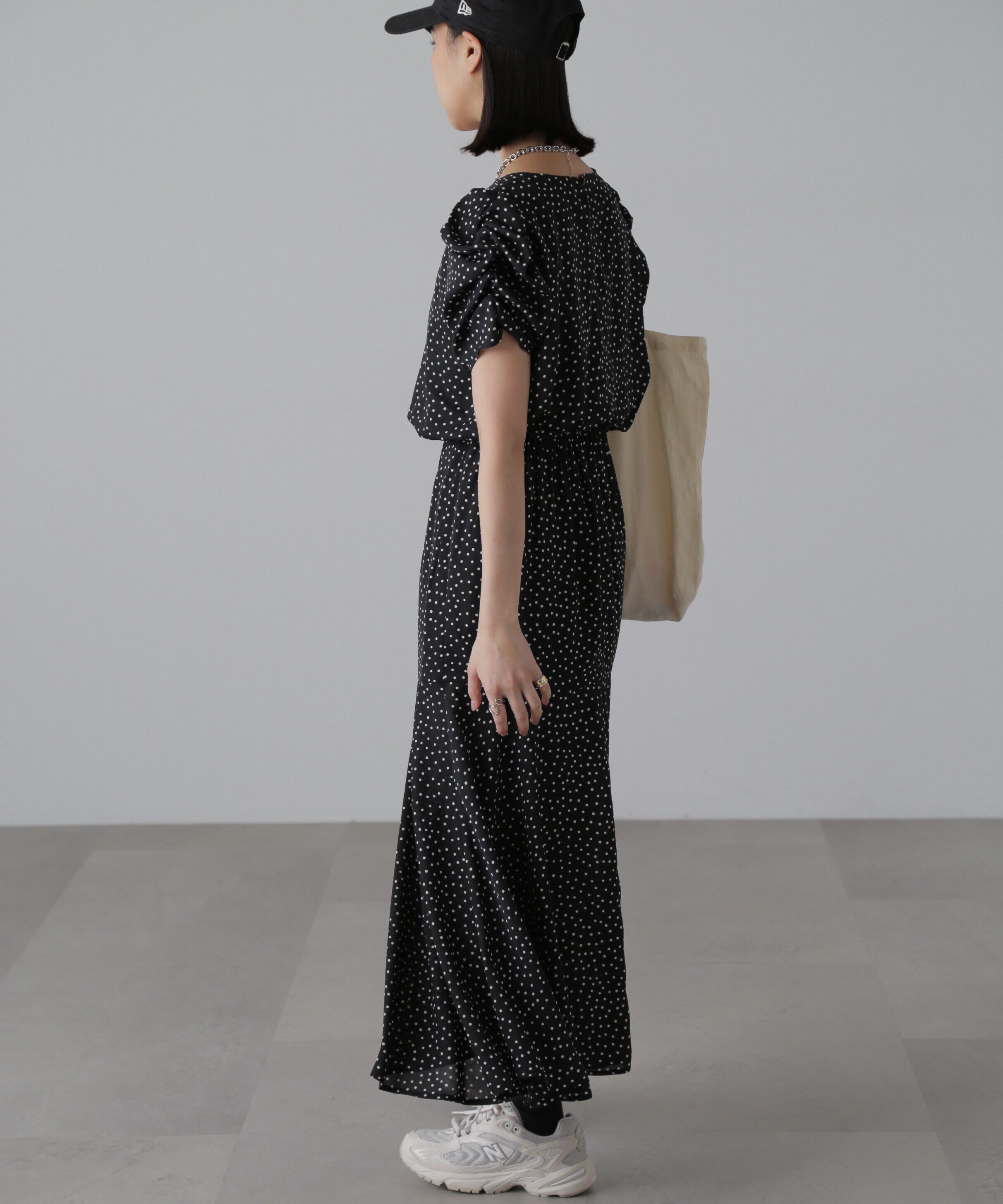  「ボリュームスリーブマーメイドワンピ―ス」|ワンピース|