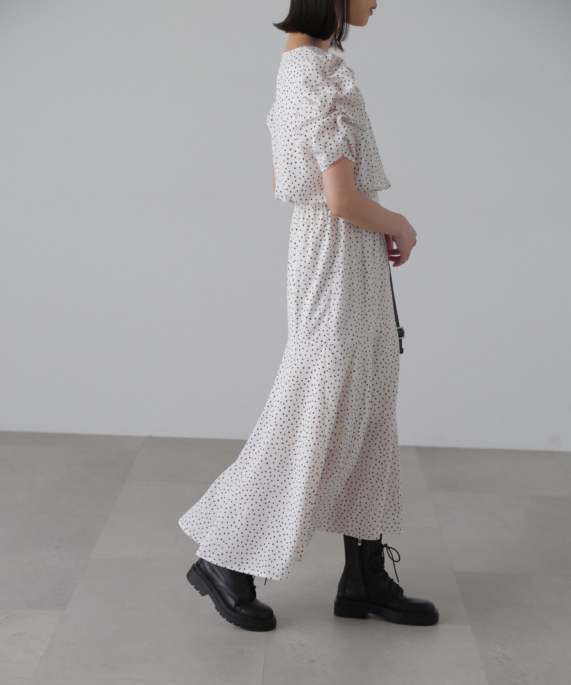  「ボリュームスリーブマーメイドワンピ―ス」|ワンピース|