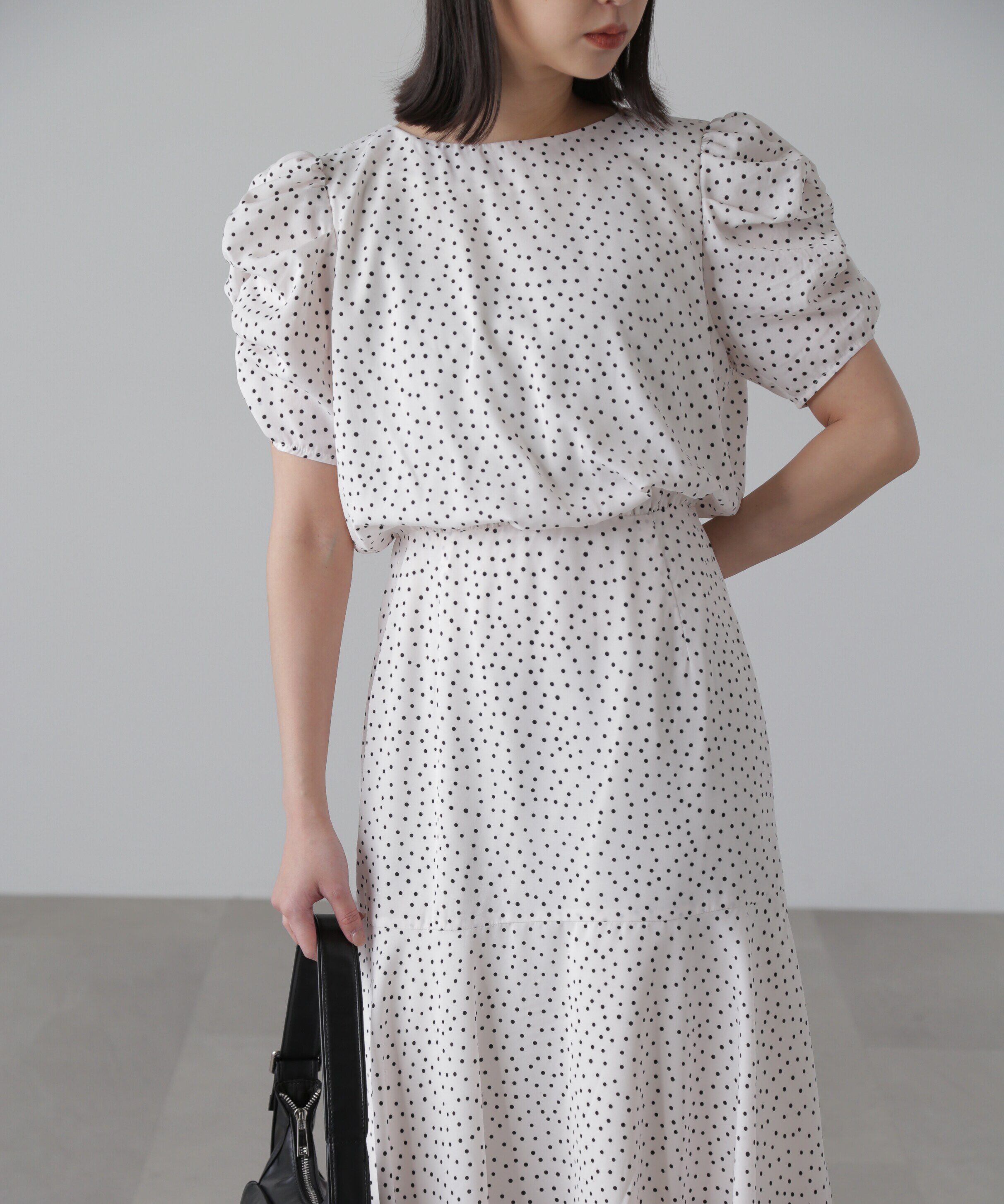  「ボリュームスリーブマーメイドワンピ―ス」|ワンピース|