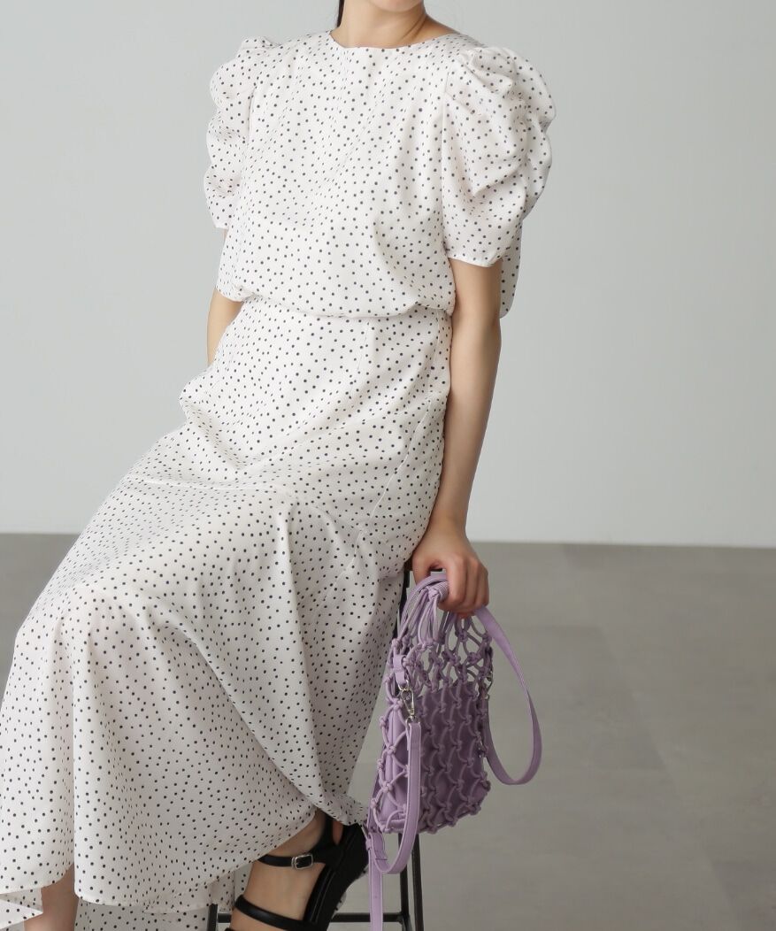  「ボリュームスリーブマーメイドワンピ―ス」|ワンピース|