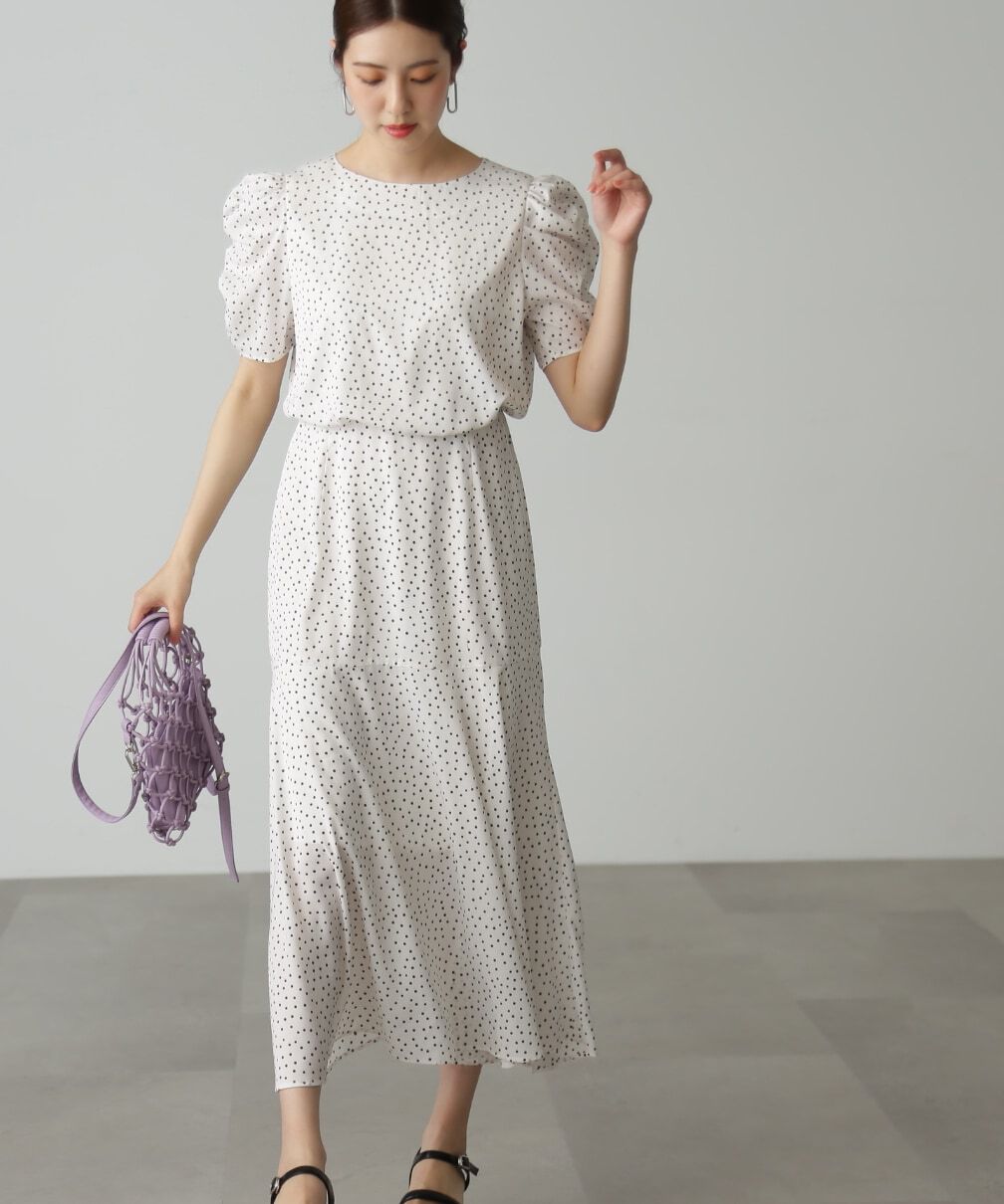  「ボリュームスリーブマーメイドワンピ―ス」|ワンピース|