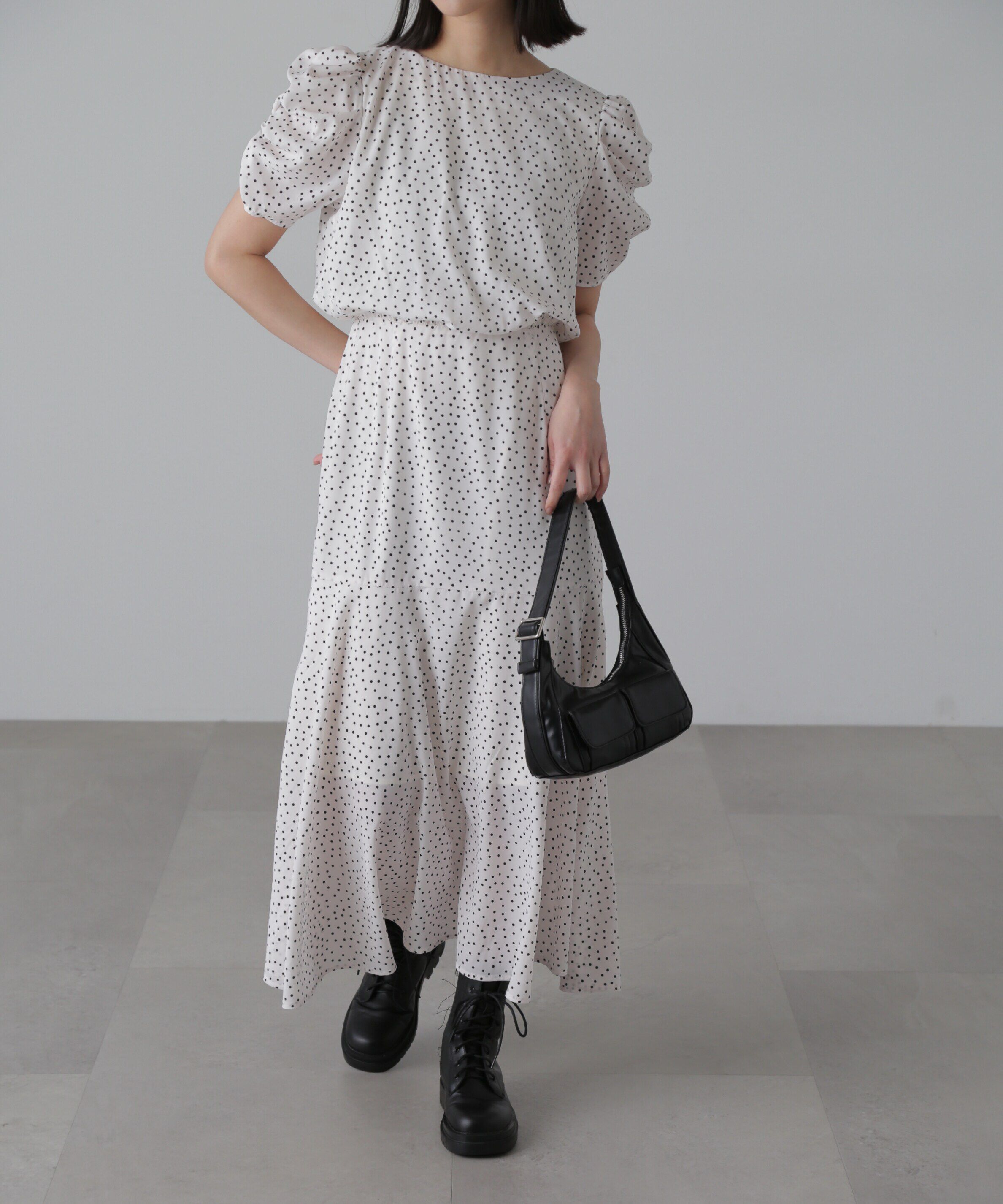  「ボリュームスリーブマーメイドワンピ―ス」|ワンピース|