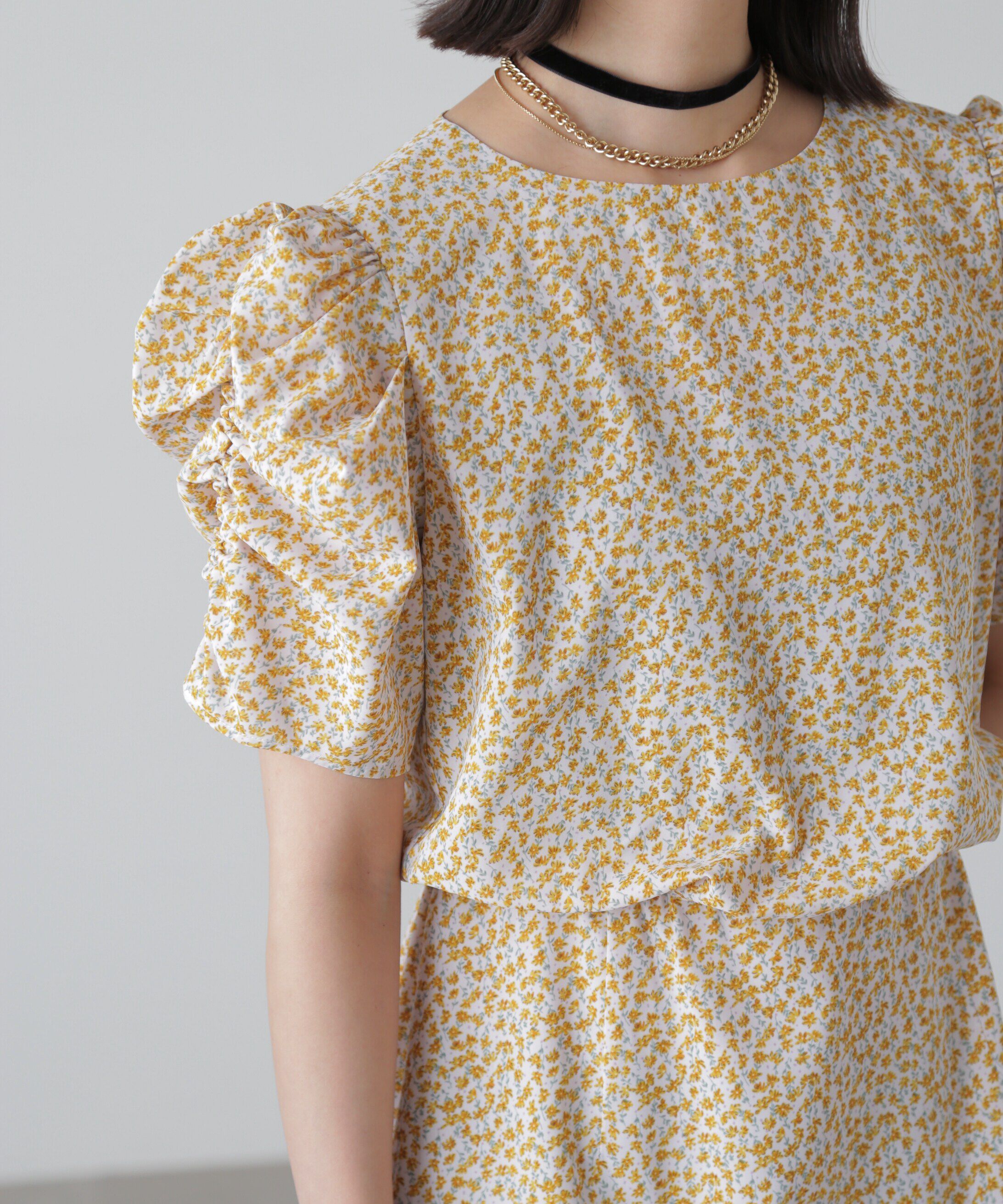  「ボリュームスリーブマーメイドワンピ―ス」|ワンピース|