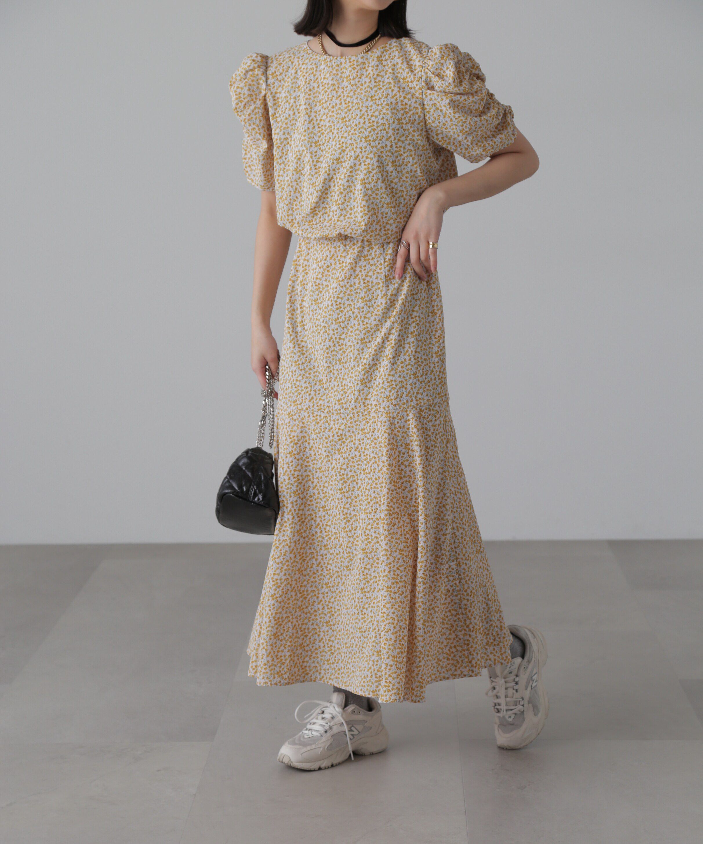  「ボリュームスリーブマーメイドワンピ―ス」|ワンピース|