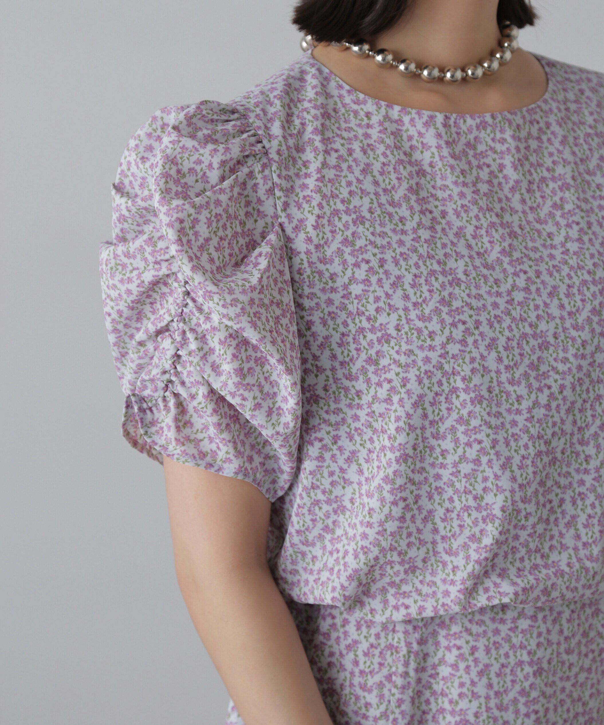  「ボリュームスリーブマーメイドワンピ―ス」|ワンピース|