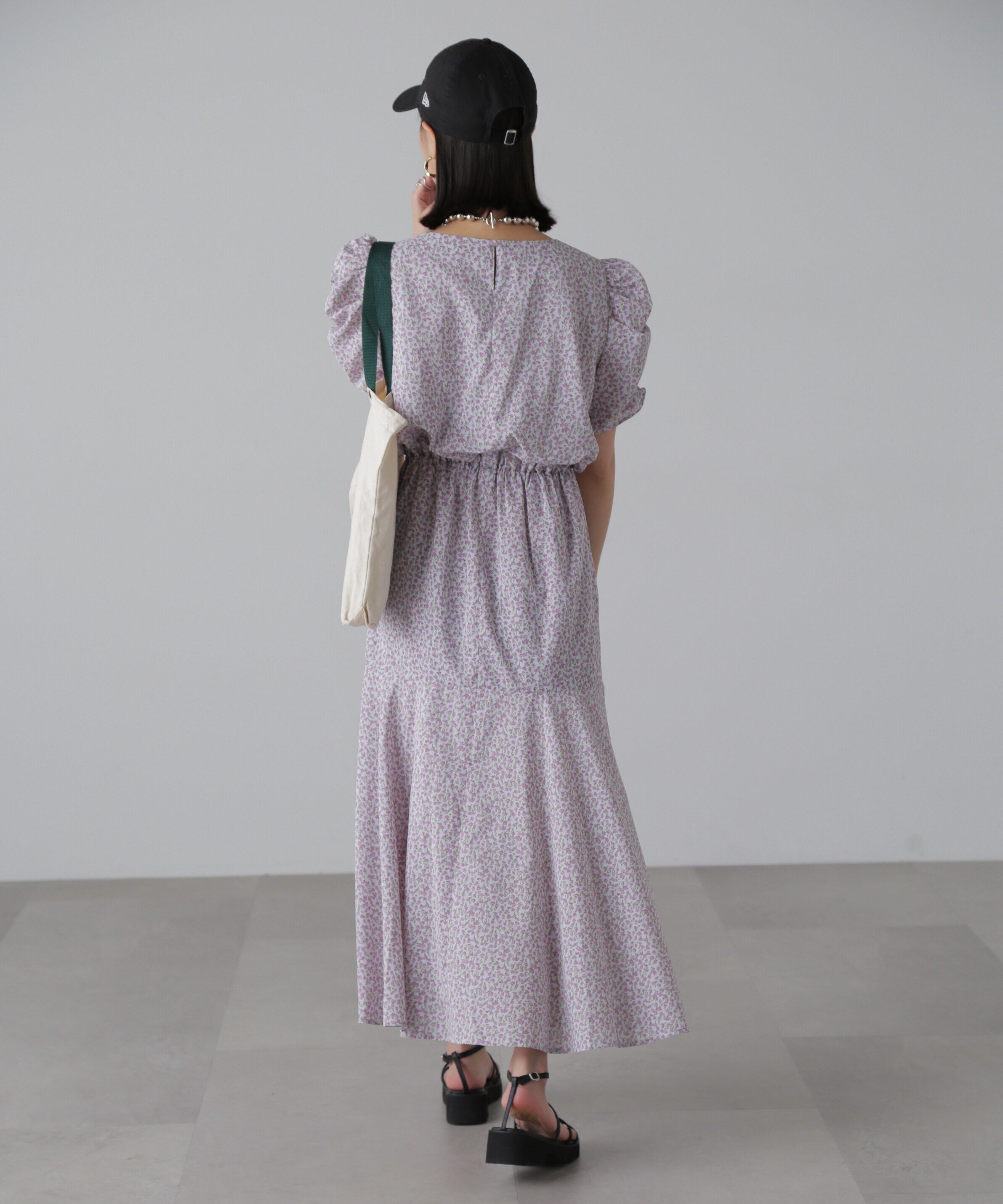  「ボリュームスリーブマーメイドワンピ―ス」|ワンピース|