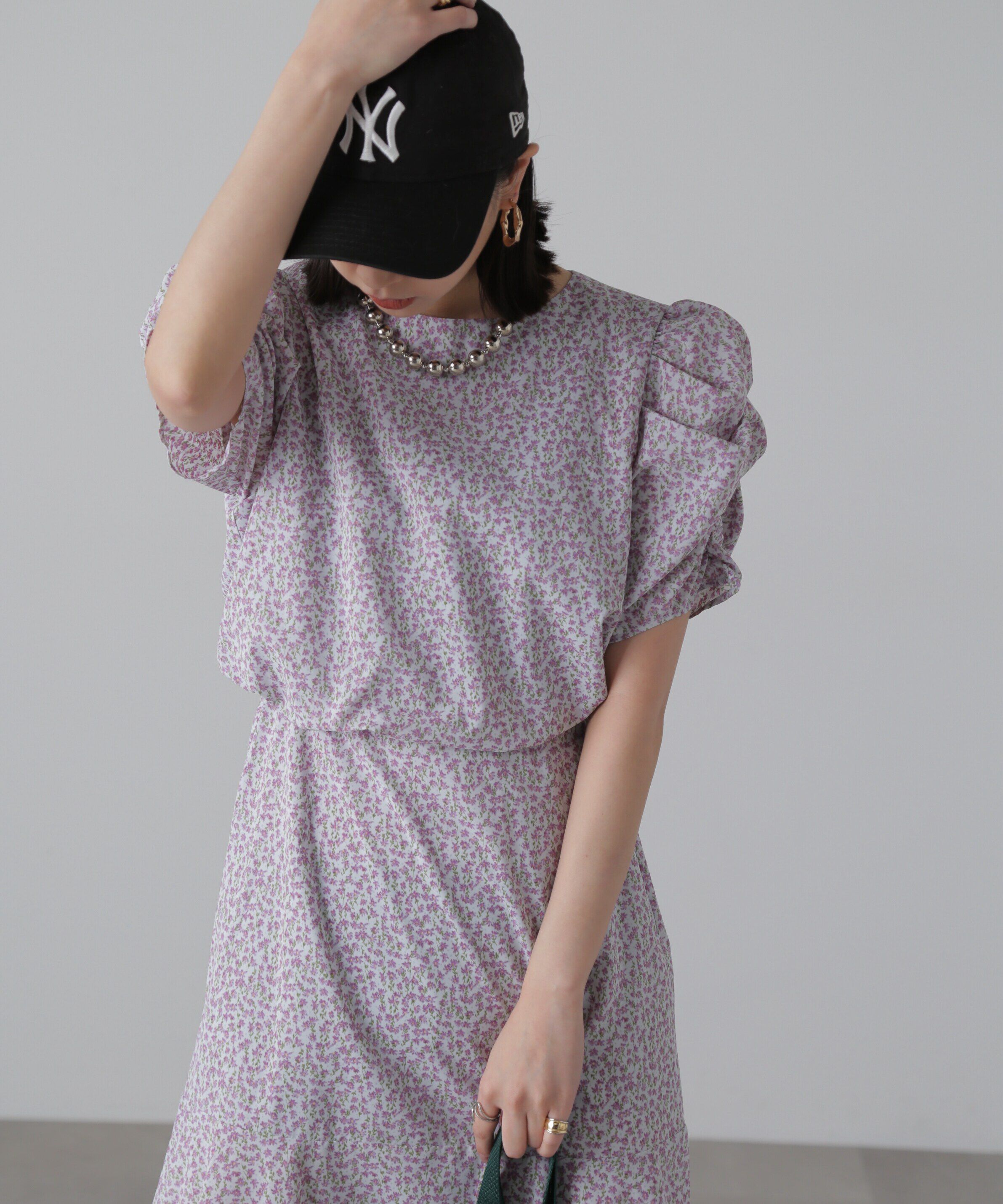  「ボリュームスリーブマーメイドワンピ―ス」|ワンピース|