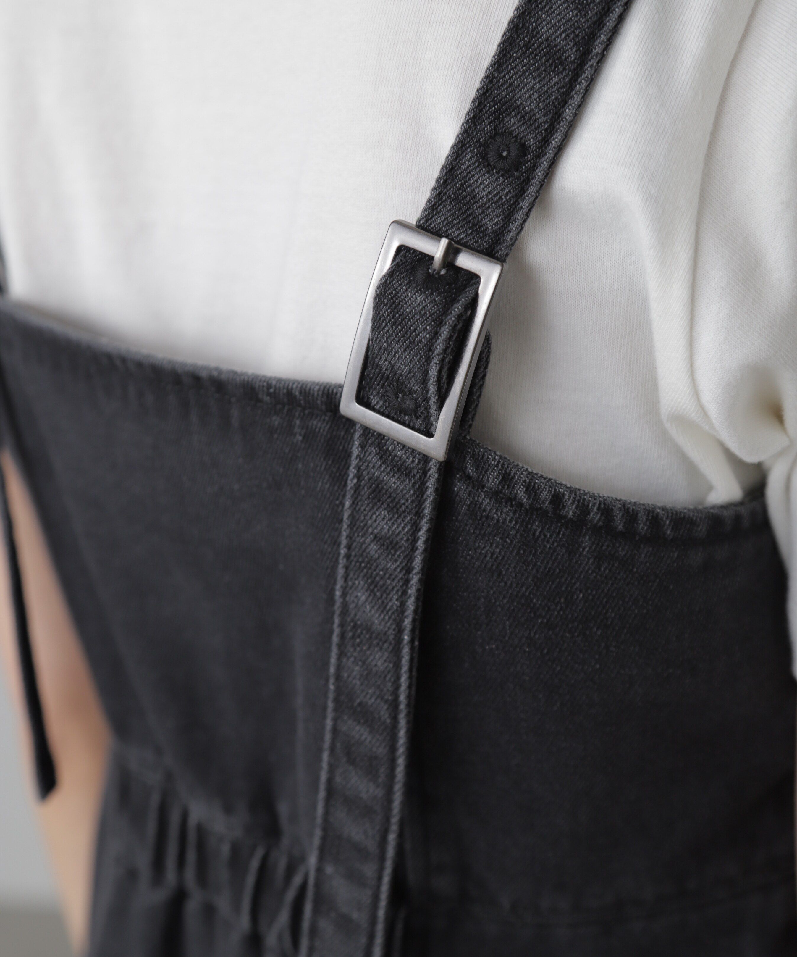  「デニムミニジャンパースカート」|ワンピース|