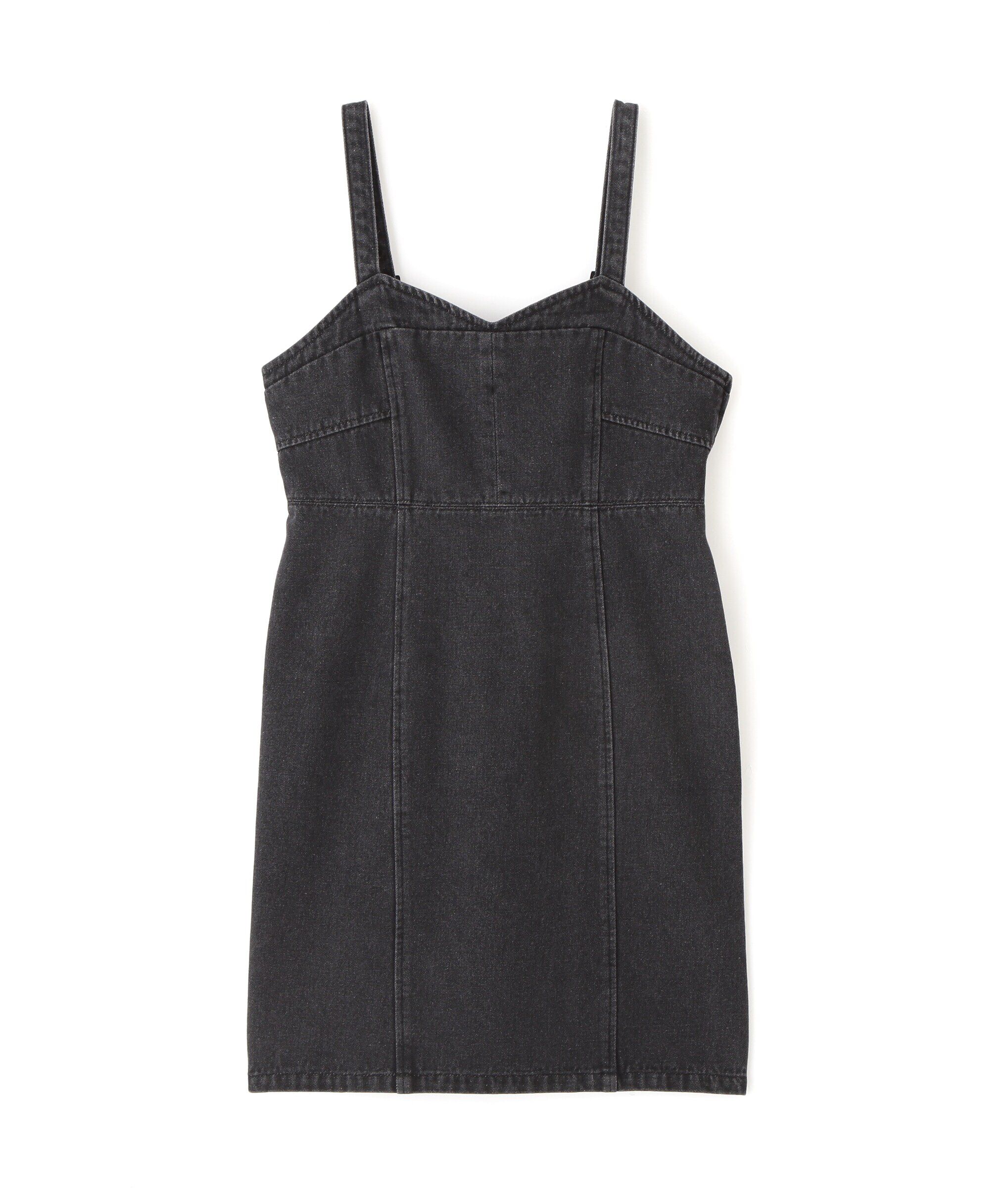  「デニムミニジャンパースカート」|ワンピース|