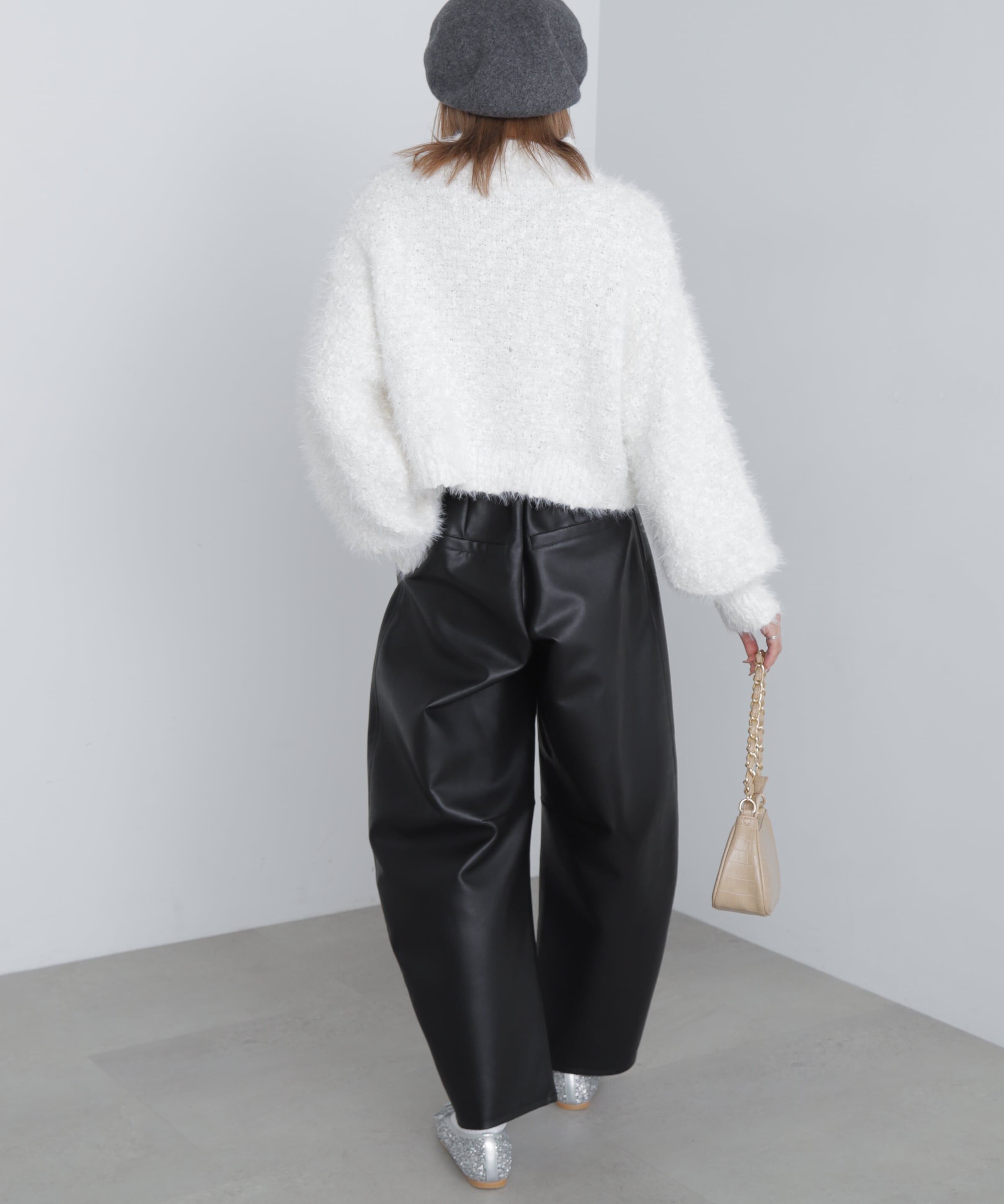  「合皮タックカーヴィーパンツ」|その他|