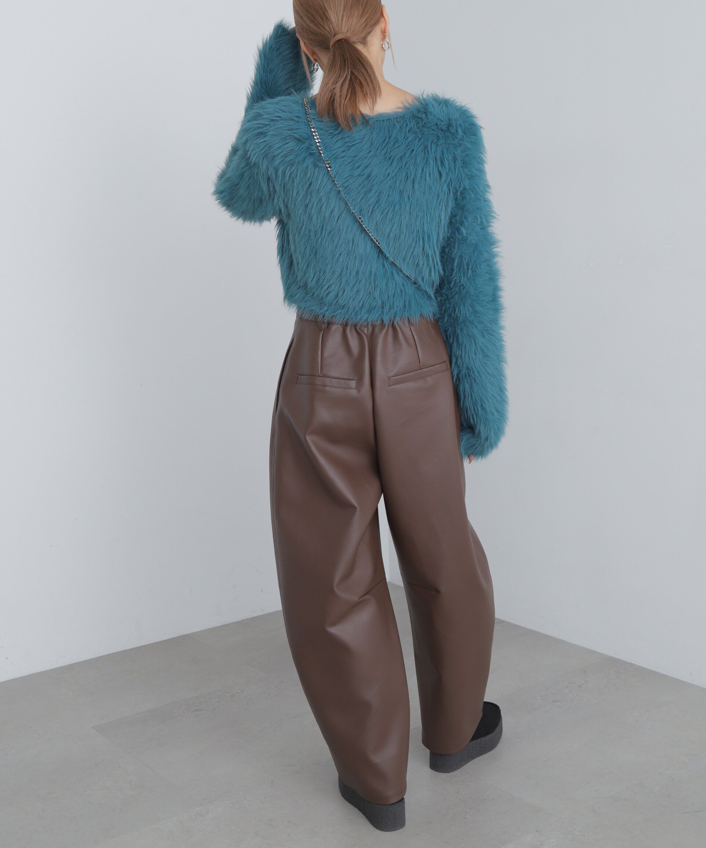  「合皮タックカーヴィーパンツ」|その他|