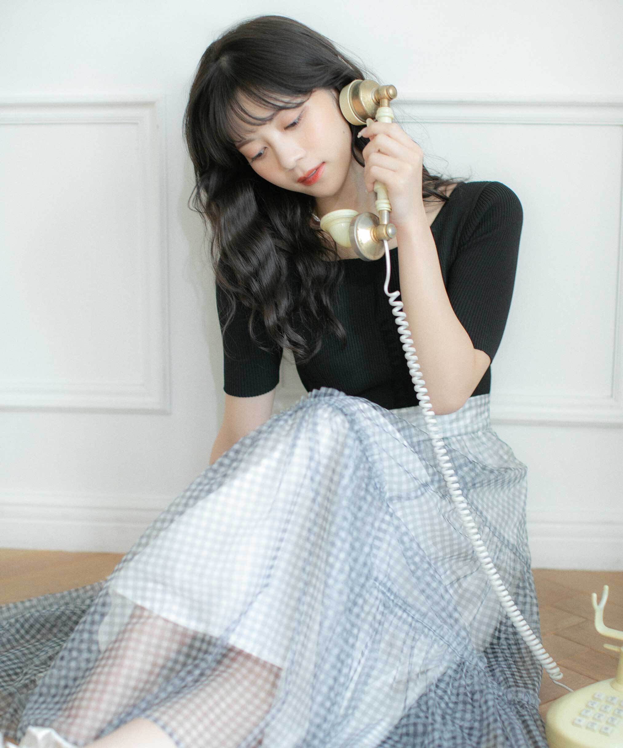  「ニット&times;シアースカートドッキングワンピース」|ワンピース|