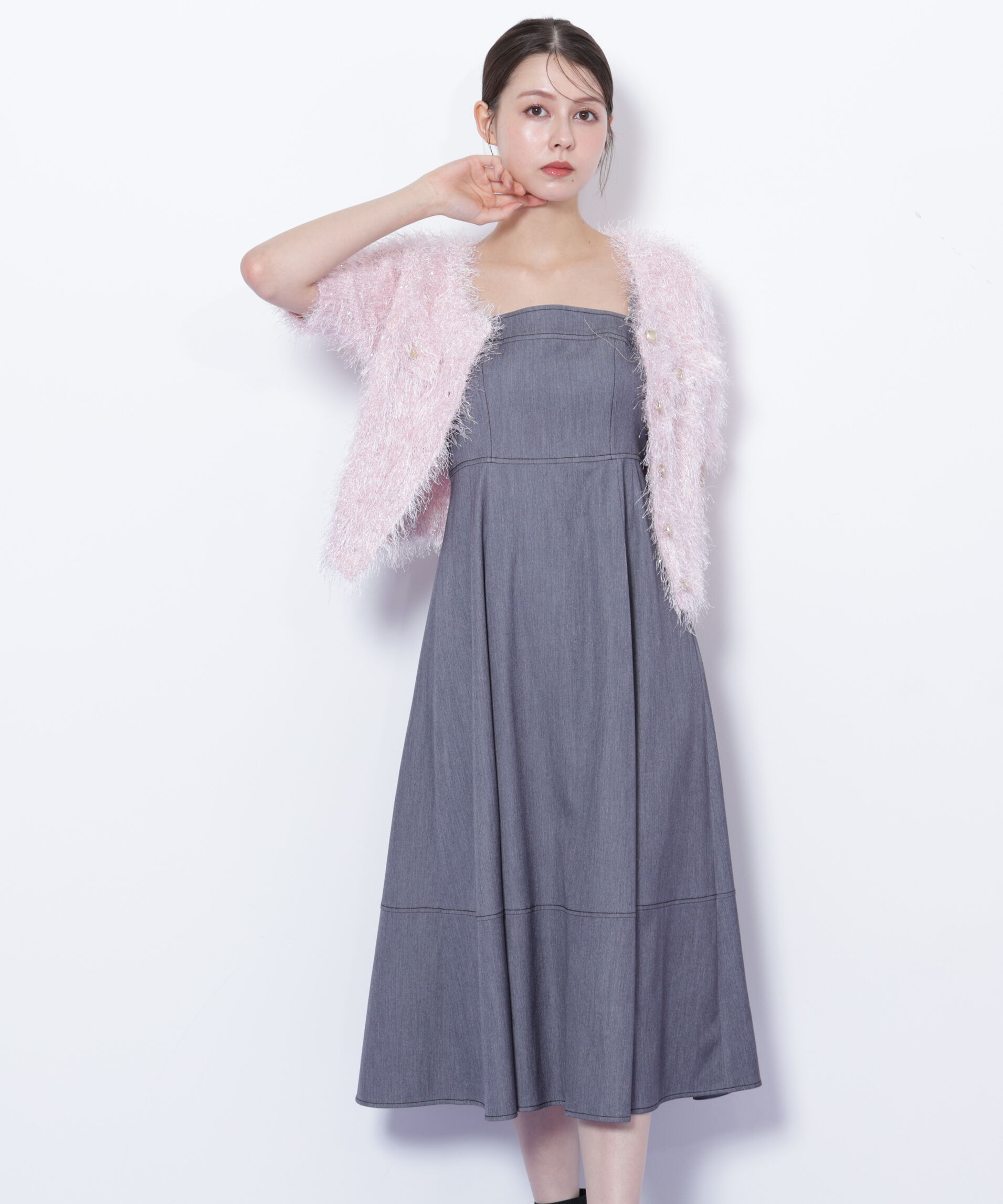  「デニムライクバリエーションキャミワンピース」|ワンピース|