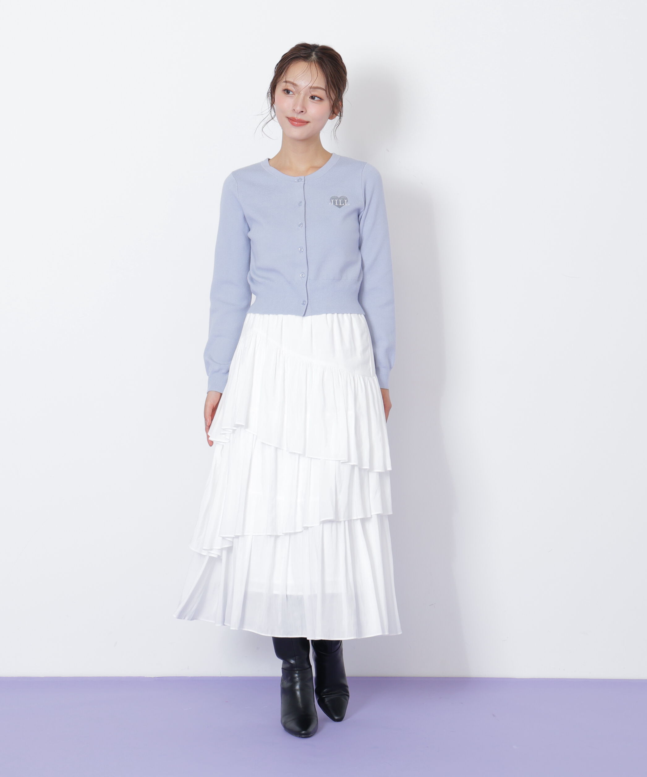  「ランダムティアードスカート」|スカート|ホワイト