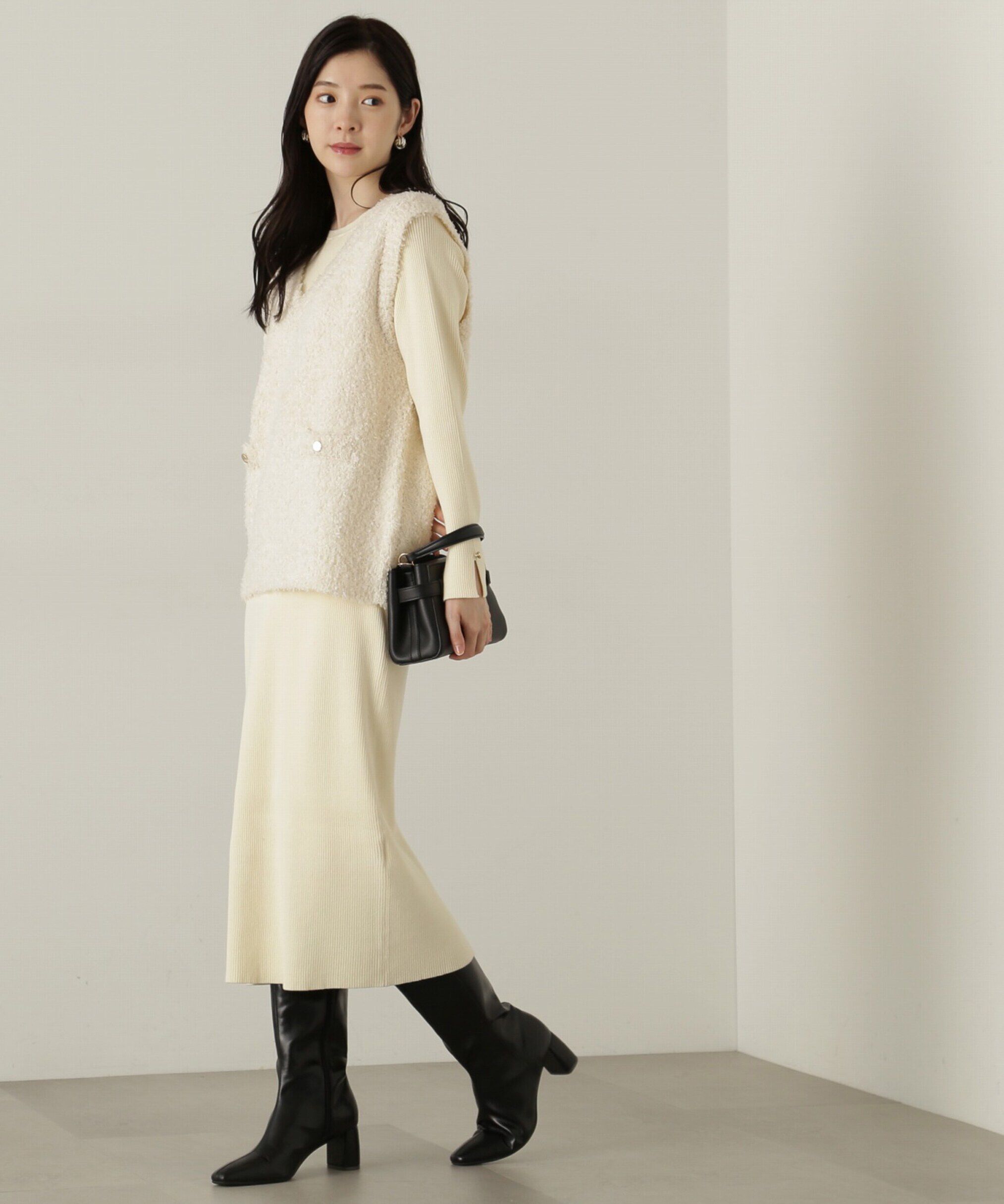 PROPORTION BODY DRESSING「テープヤーンベストニット　24AWセットアップ」|ワンピース|