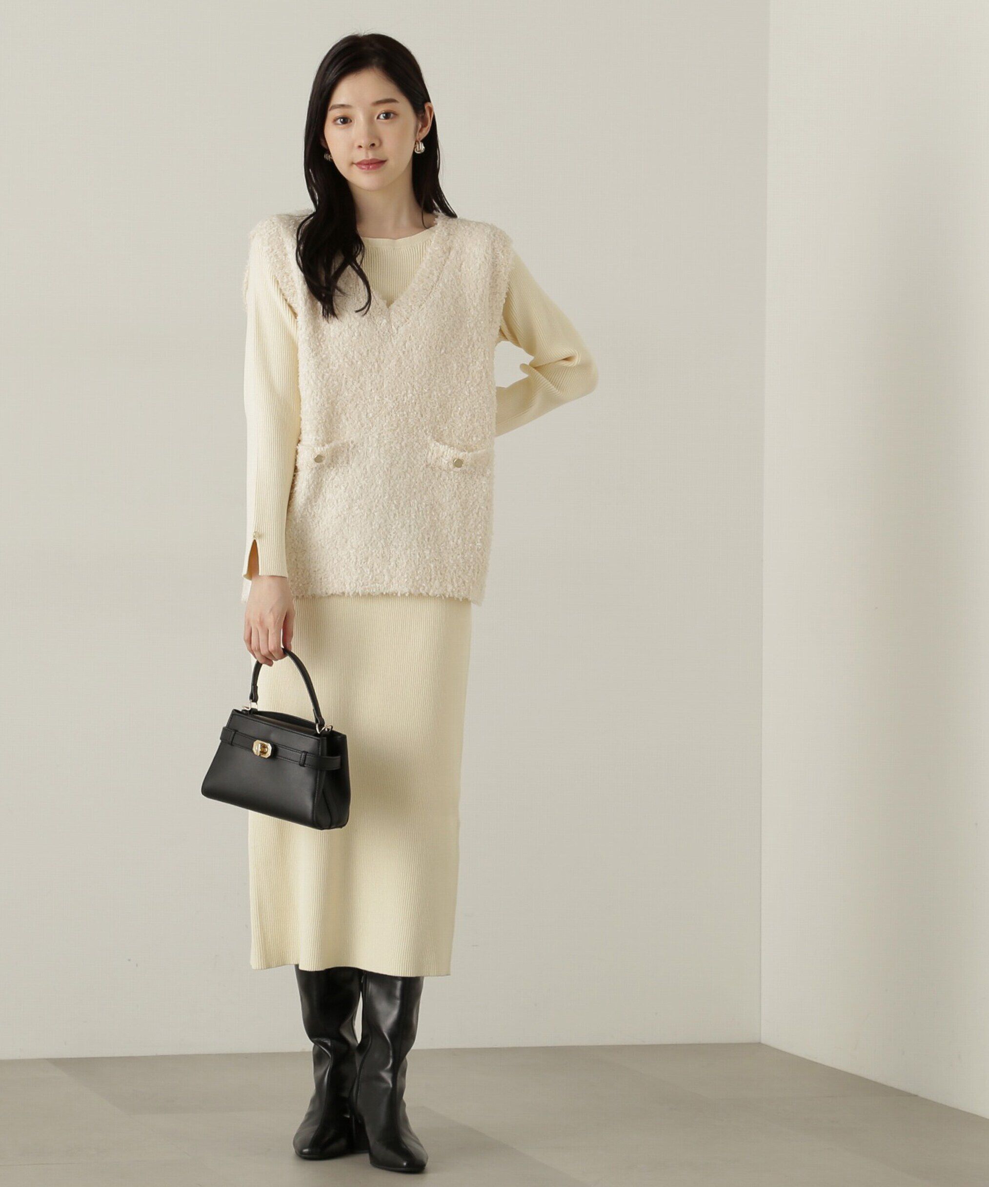 PROPORTION BODY DRESSING「テープヤーンベストニット　24AWセットアップ」|ワンピース|