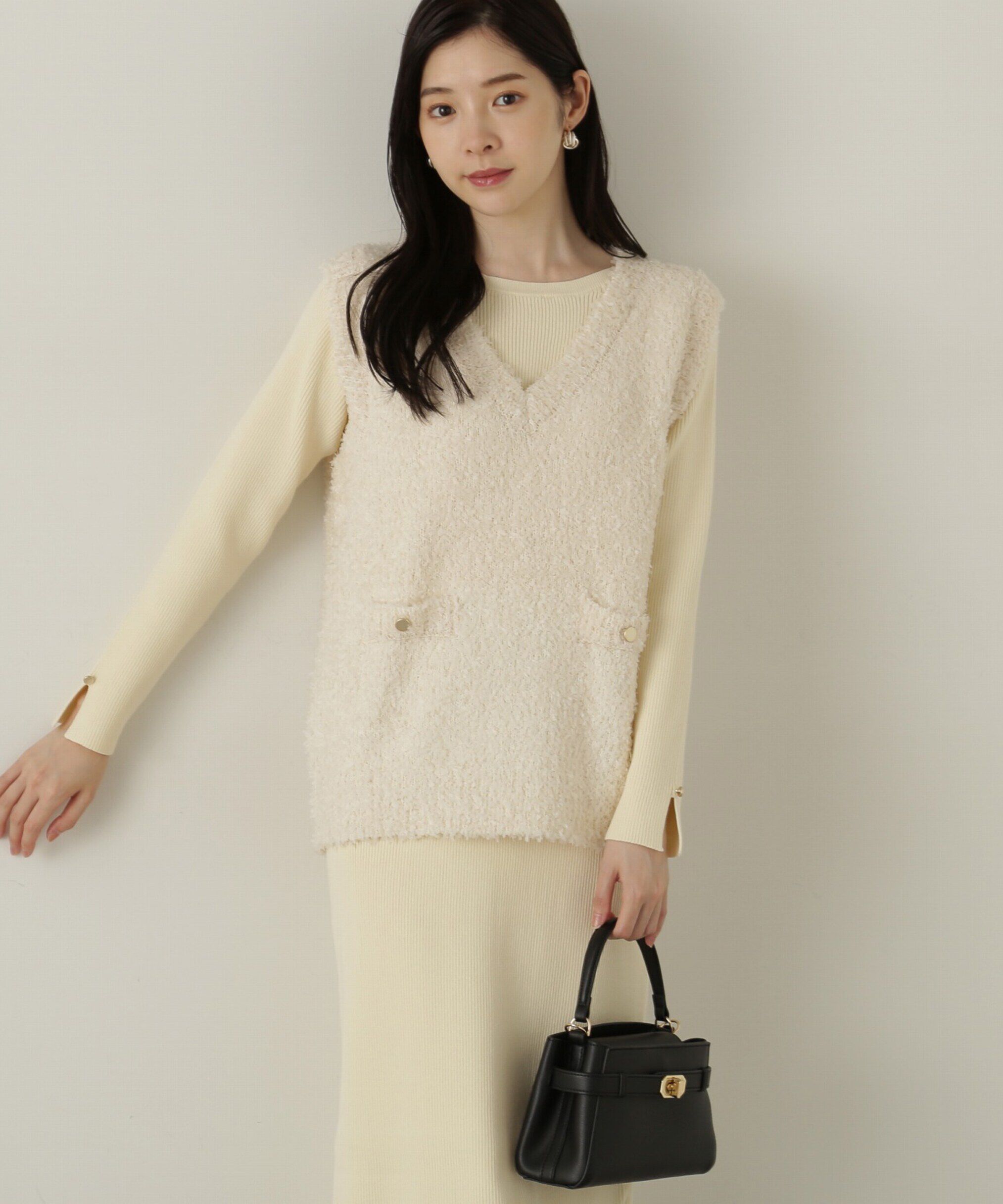 PROPORTION BODY DRESSING「テープヤーンベストニット　24AWセットアップ」|ワンピース|