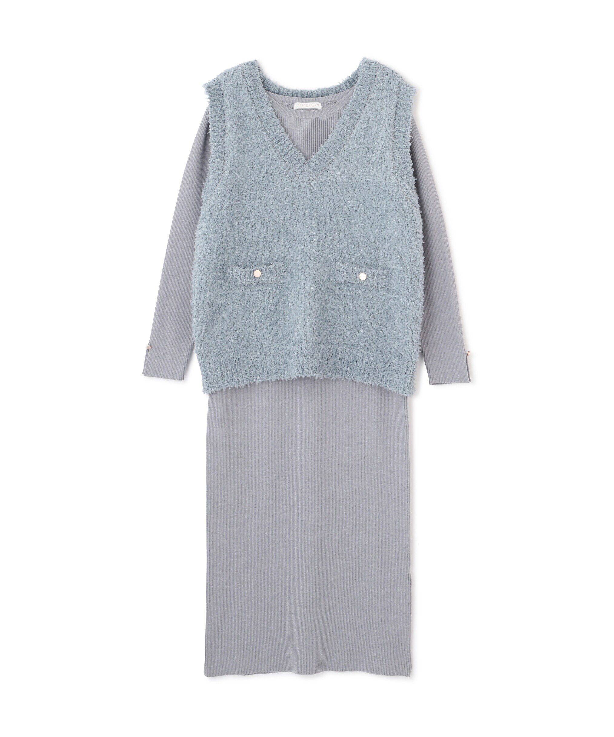 PROPORTION BODY DRESSING「テープヤーンベストニット　24AWセットアップ」|ワンピース|