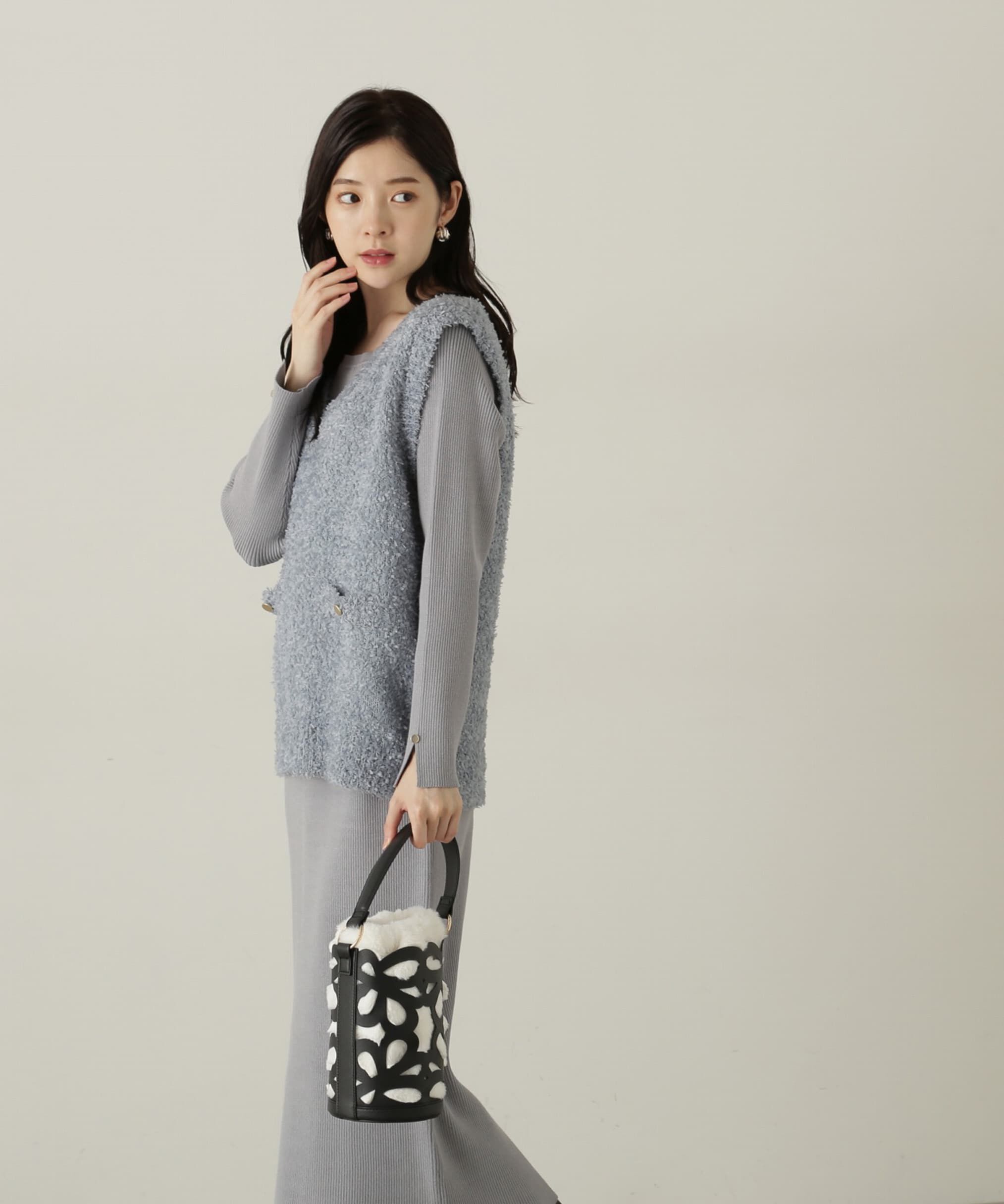 PROPORTION BODY DRESSING「テープヤーンベストニット　24AWセットアップ」|ワンピース|