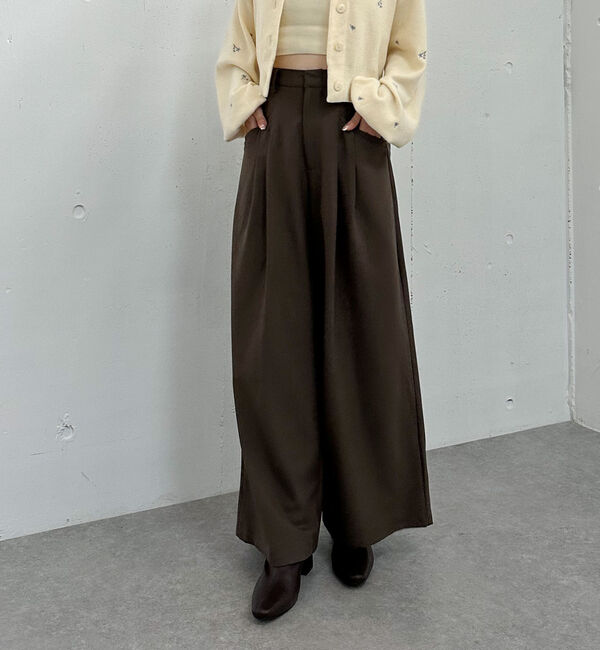archives「ポケットタックワイドスラックス」|チノ|BROWN