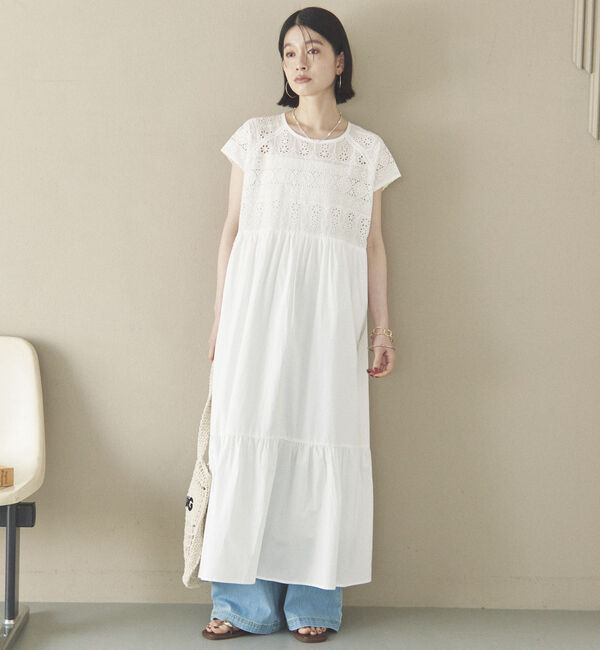 Doux archives「カットワークレースティアードワンピース」|ワンピース|