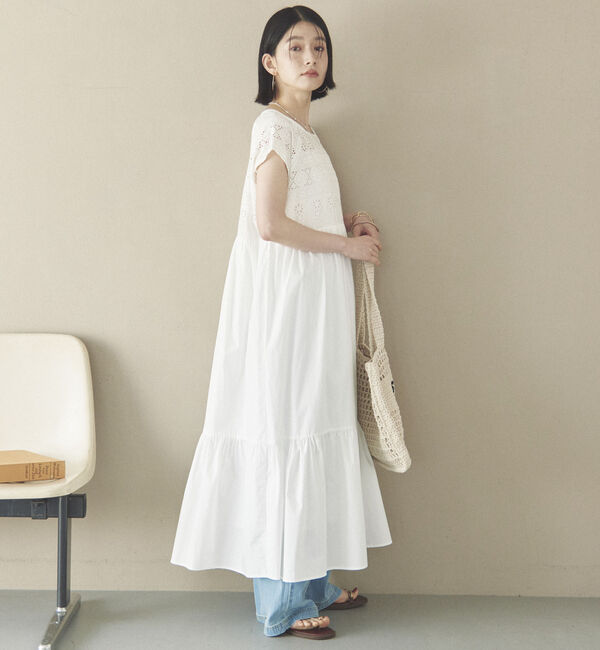 Doux archives「カットワークレースティアードワンピース」|ワンピース|