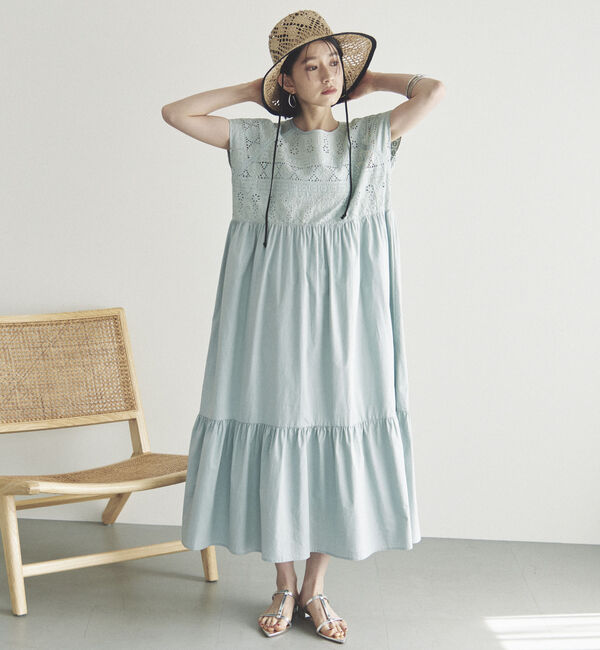 Doux archives「カットワークレースティアードワンピース」|ワンピース|