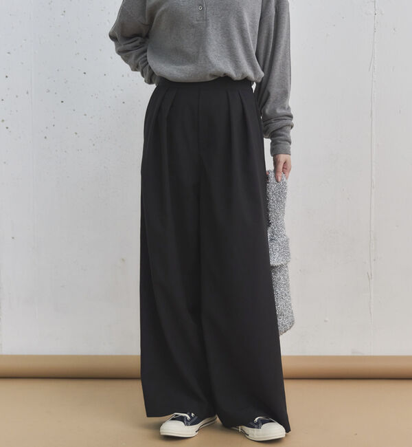 Doux archives「ＲＥＦＬＡＸ機能性素材ツータックパンツ」|チノ|BLACK