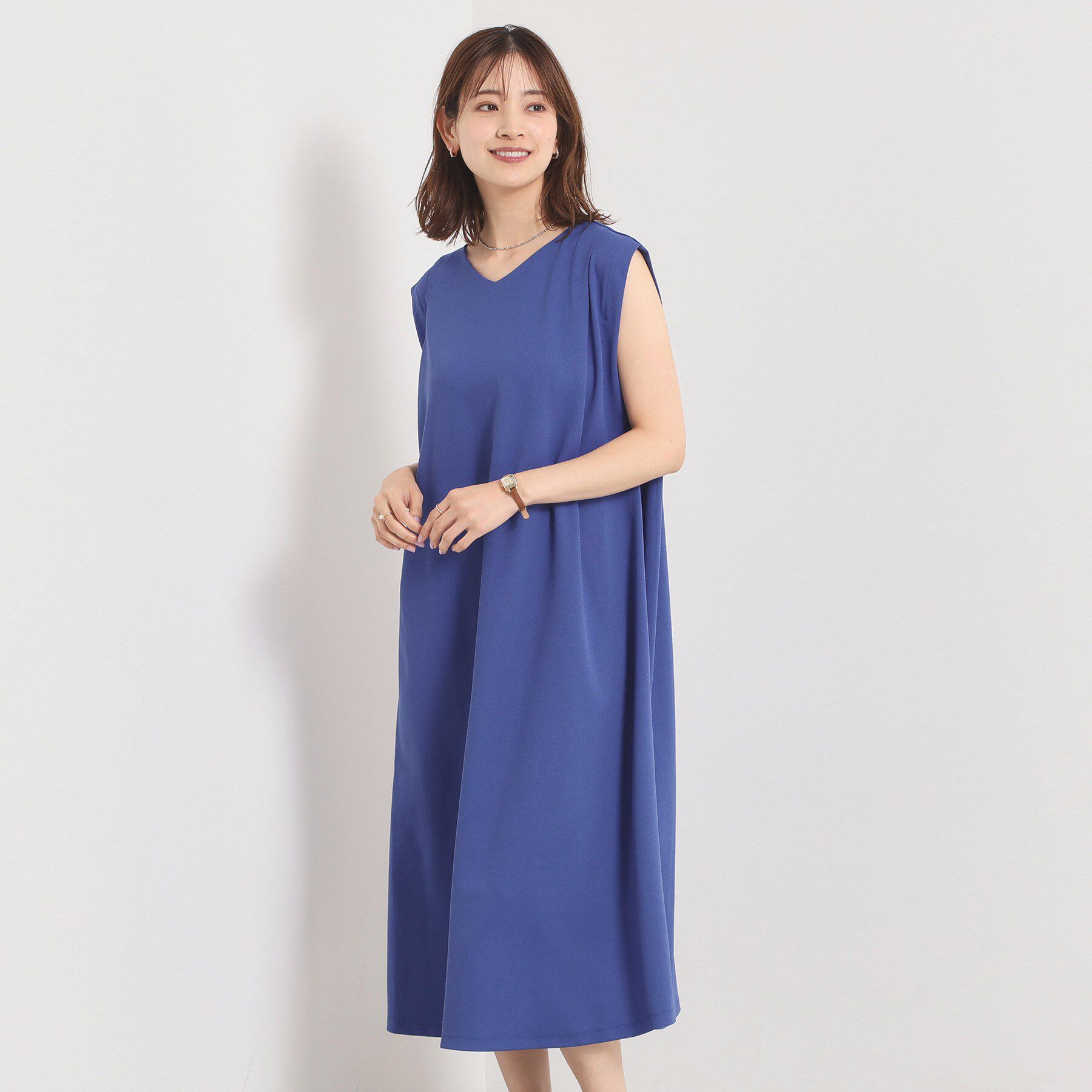 ITS&rsquo;DEMO「【冷感／吸水速乾／透け防止／洗濯機OK】カットジョーゼットタックワンピース」|ワンピース|