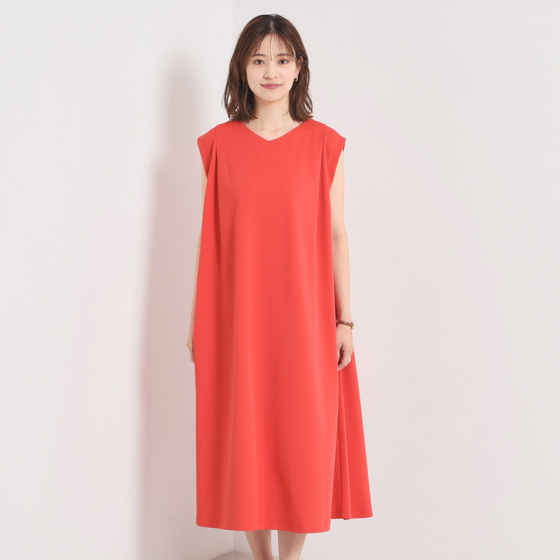 ITS&rsquo;DEMO「【冷感／吸水速乾／透け防止／洗濯機OK】カットジョーゼットタックワンピース」|ワンピース|