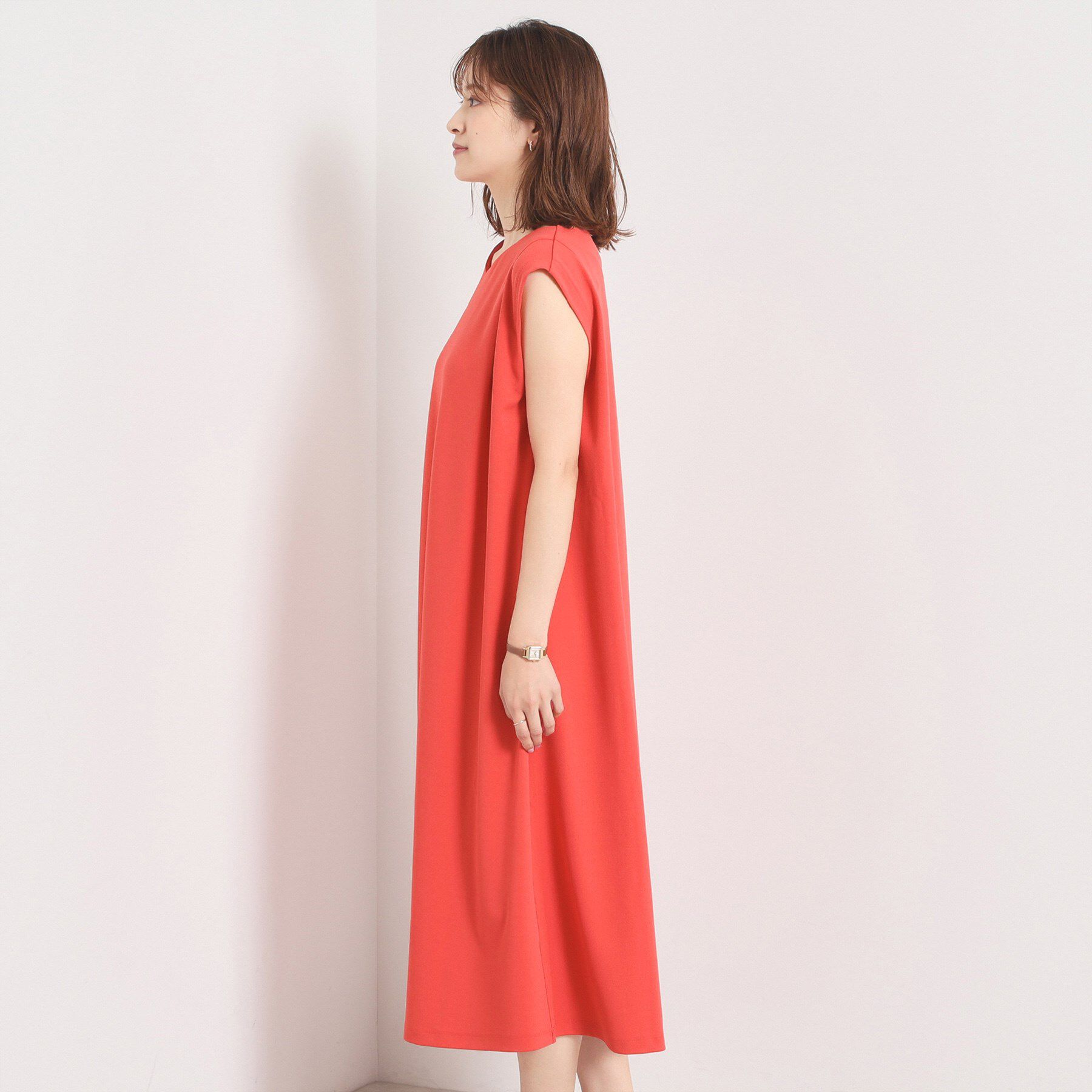 ITS&rsquo;DEMO「【冷感／吸水速乾／透け防止／洗濯機OK】カットジョーゼットタックワンピース」|ワンピース|