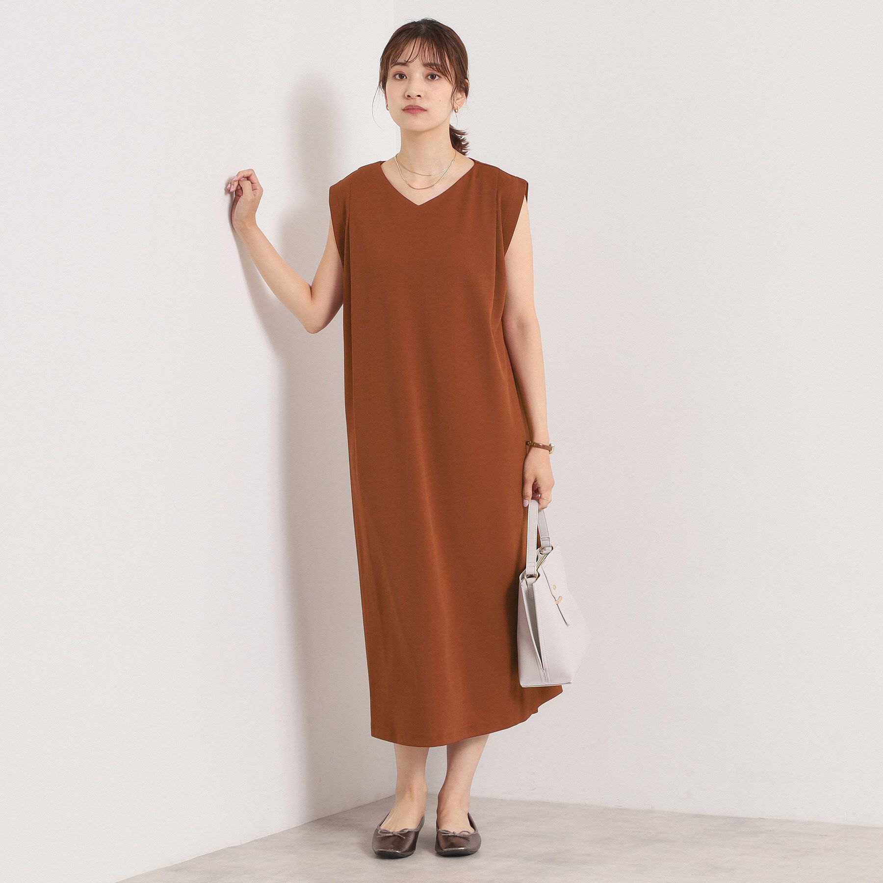 ITS&rsquo;DEMO「【冷感／吸水速乾／透け防止／洗濯機OK】カットジョーゼットタックワンピース」|ワンピース|