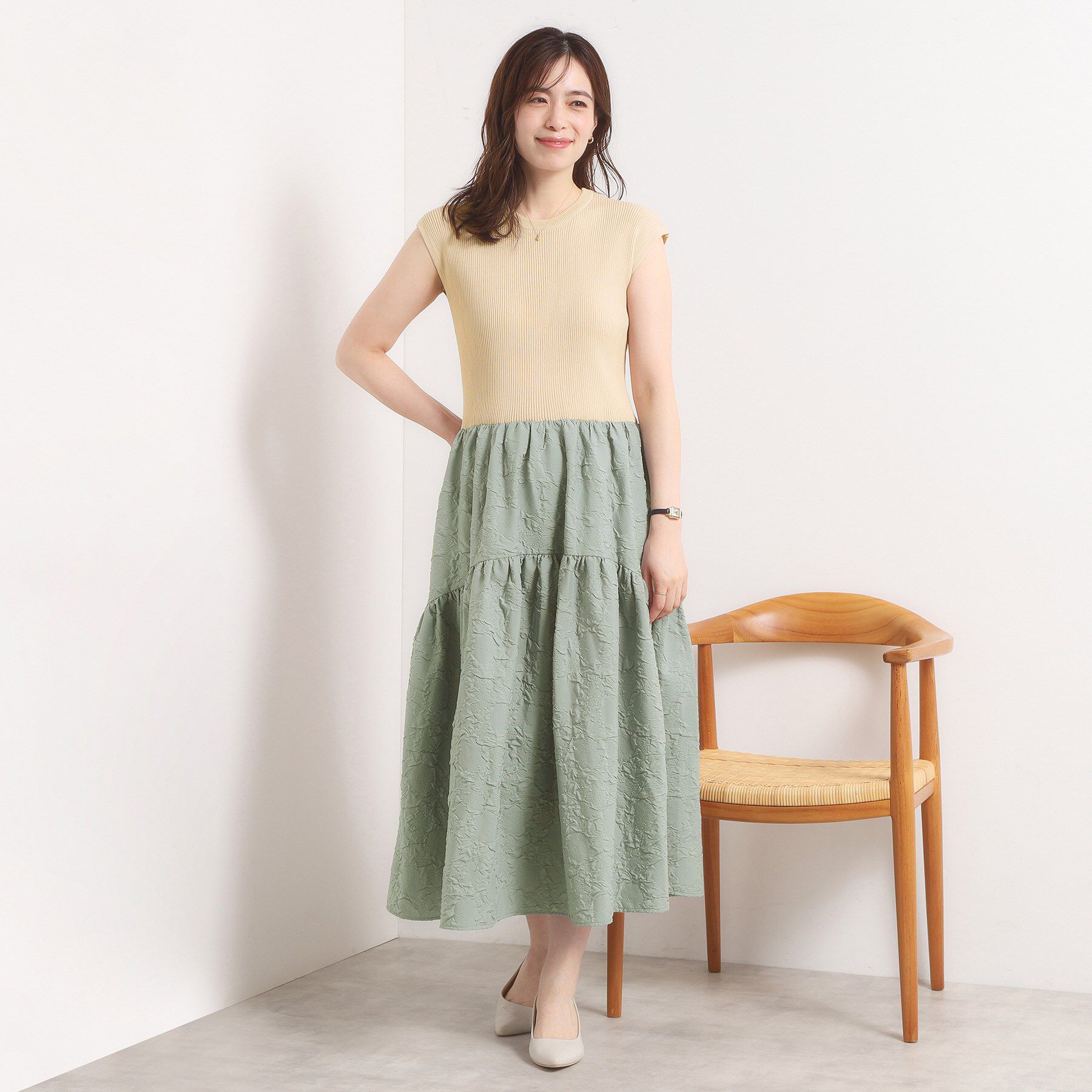 ITS&rsquo;DEMO「【手洗い可】ドッキングワンピース」|ワンピース|