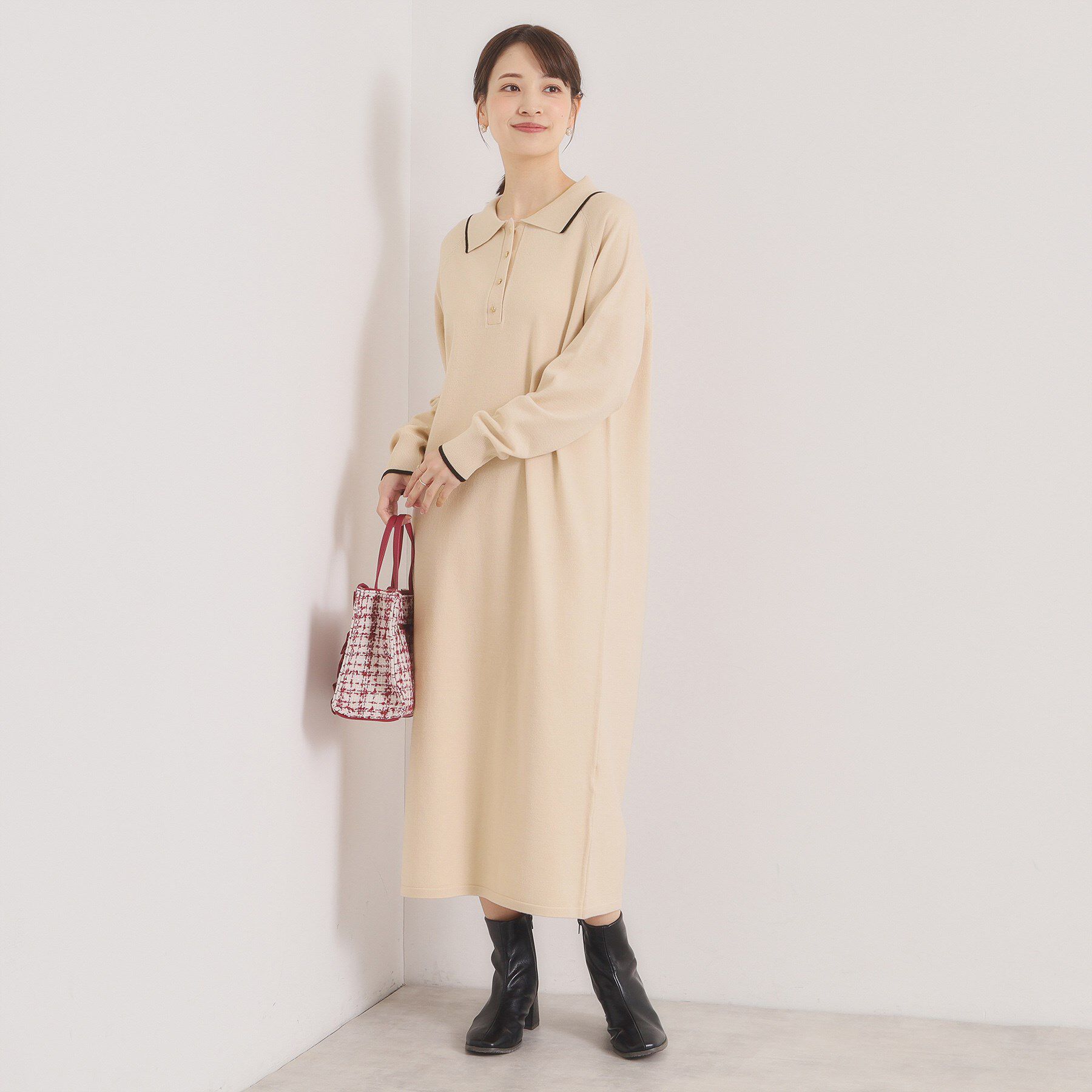 ITS&rsquo;DEMO「【手洗い可】ポロ衿ニットワンピース」|ワンピース|