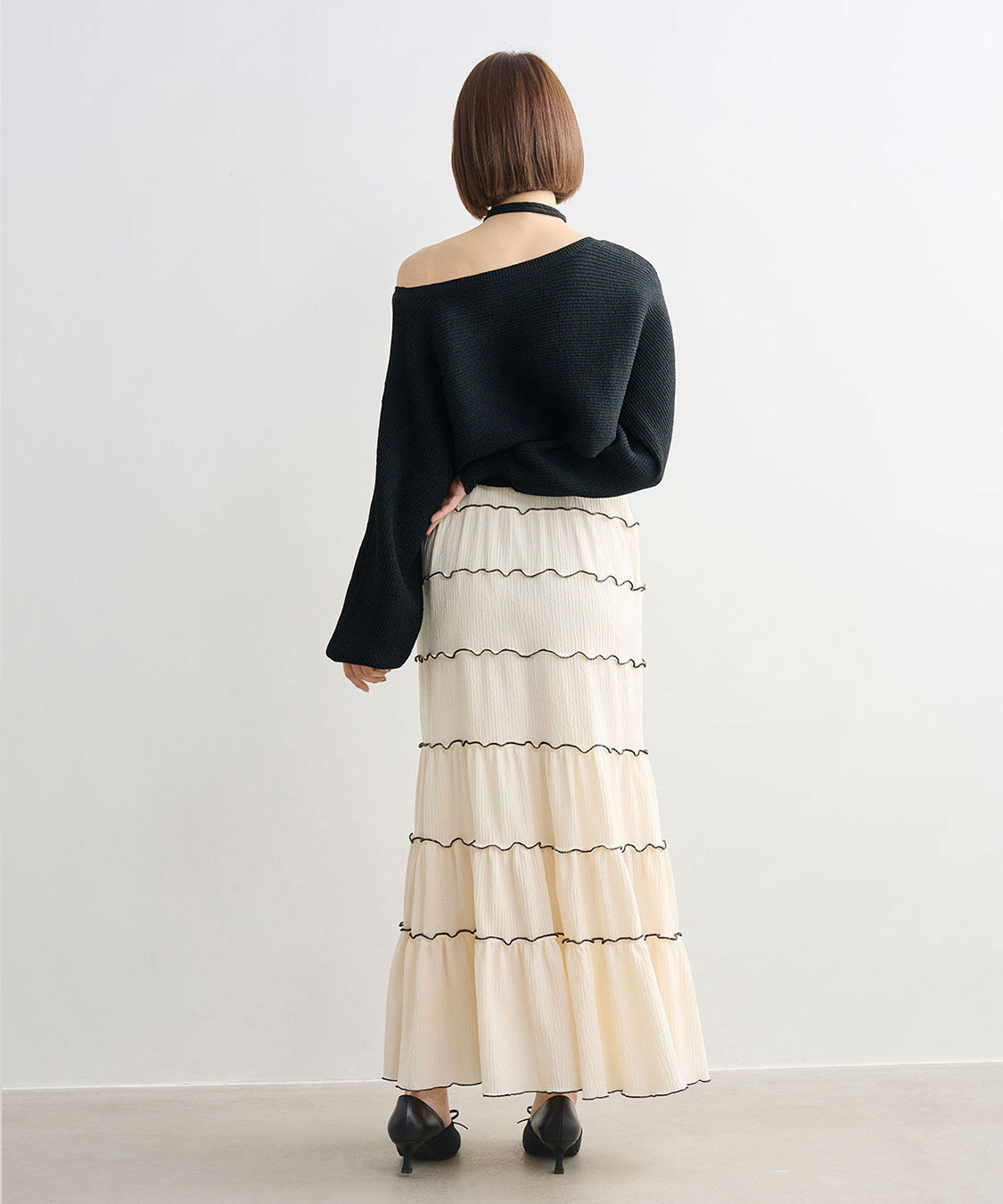 COCO DEAL「クロップドニット&times;メローティアードキャミワンピース」|ワンピース|