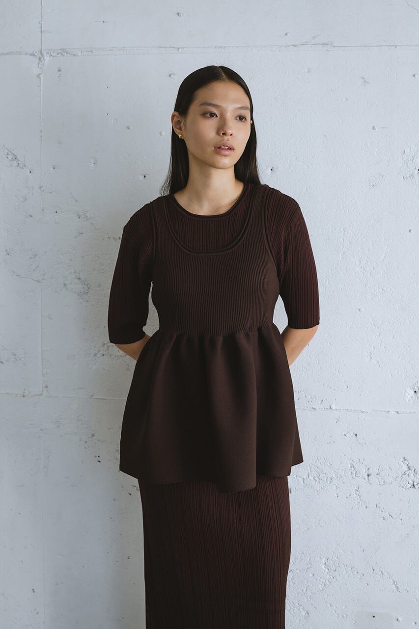 STYLEMIXER「マルチWAYペプラムニットワンピース」|ワンピース|